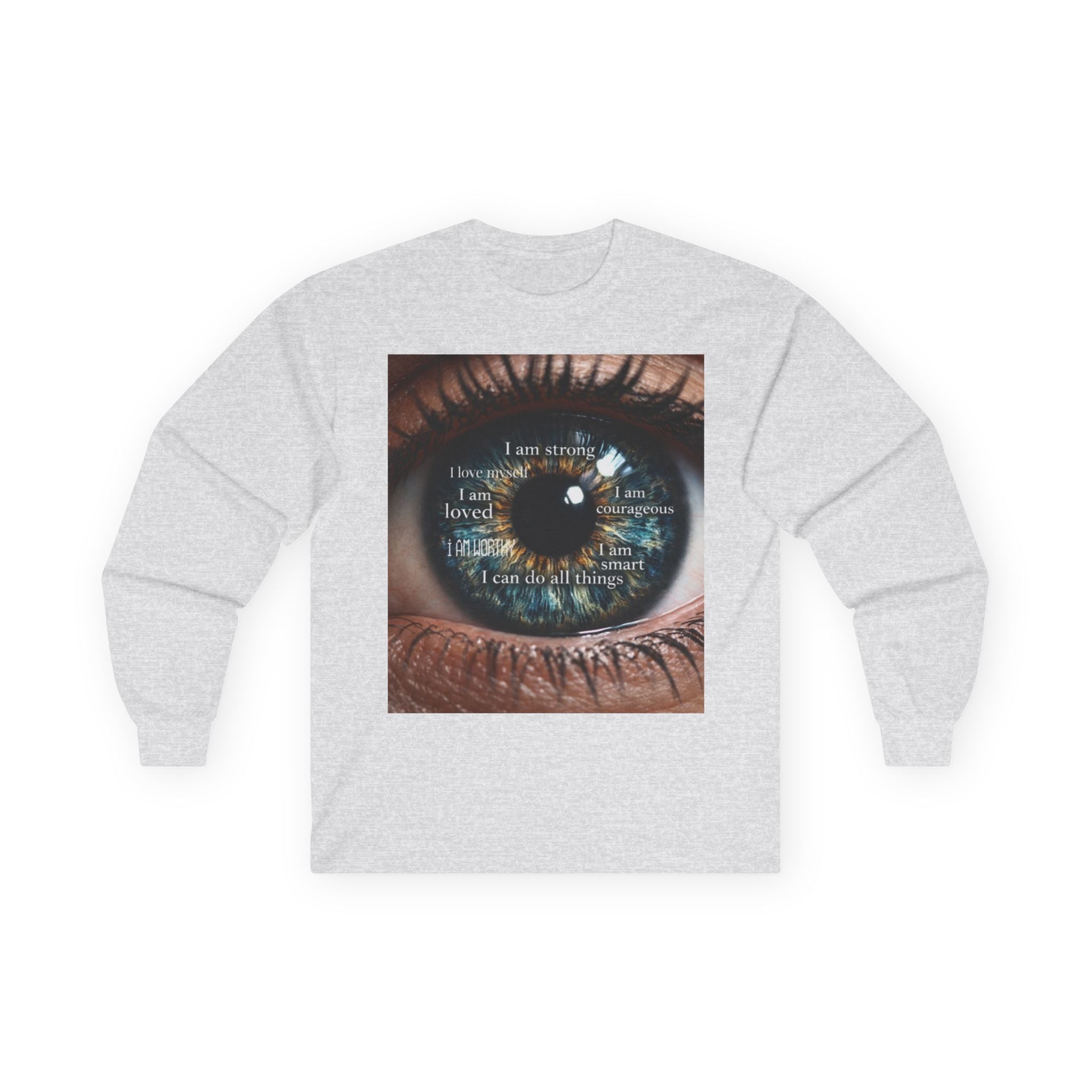 Inspirational Eye Graphic Long Sleeve Tee — "Rise With Purpose" Motivational Shirt