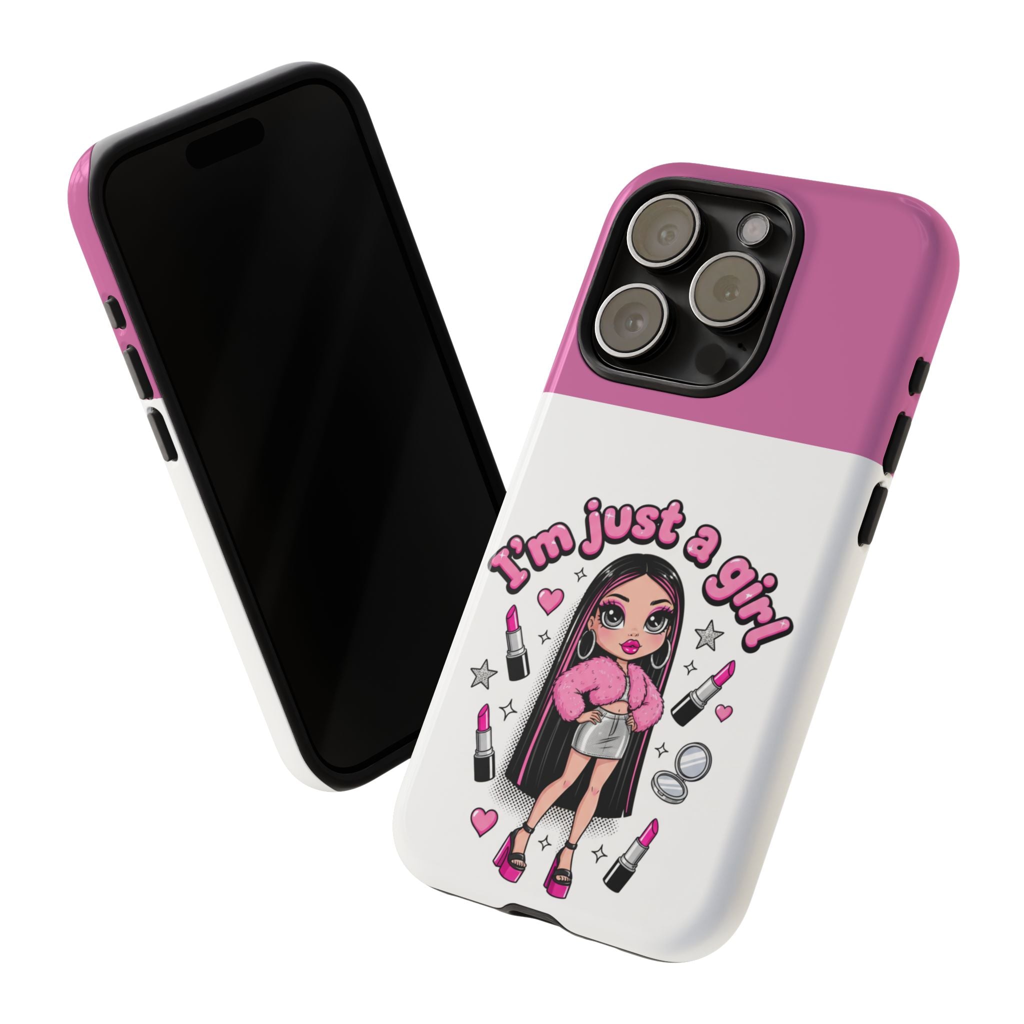 Phone Case — "I'm Just a Girl" Cute Makeup Girl Protective Tough Case