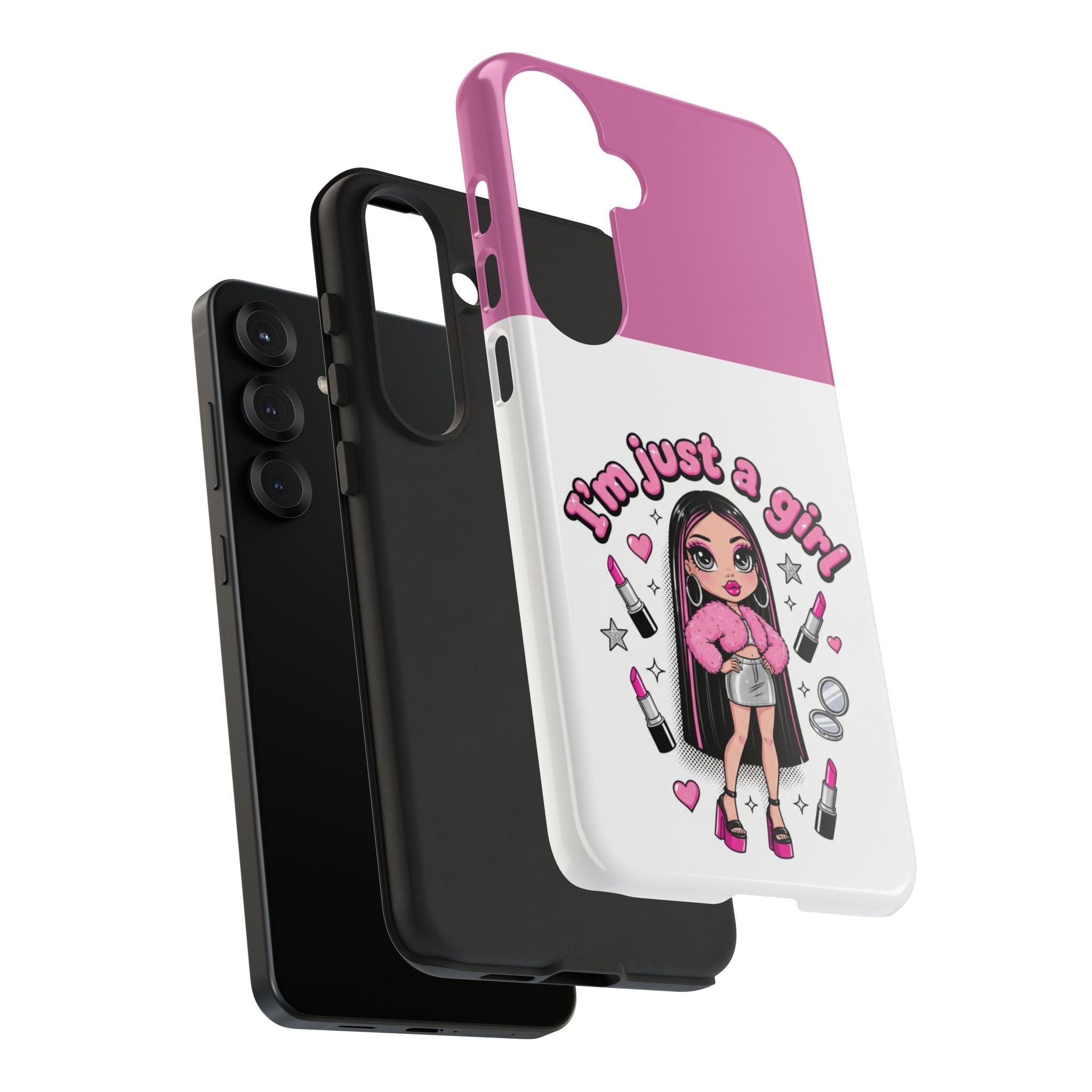Phone Case — "I'm Just a Girl" Cute Makeup Girl Protective Tough Case