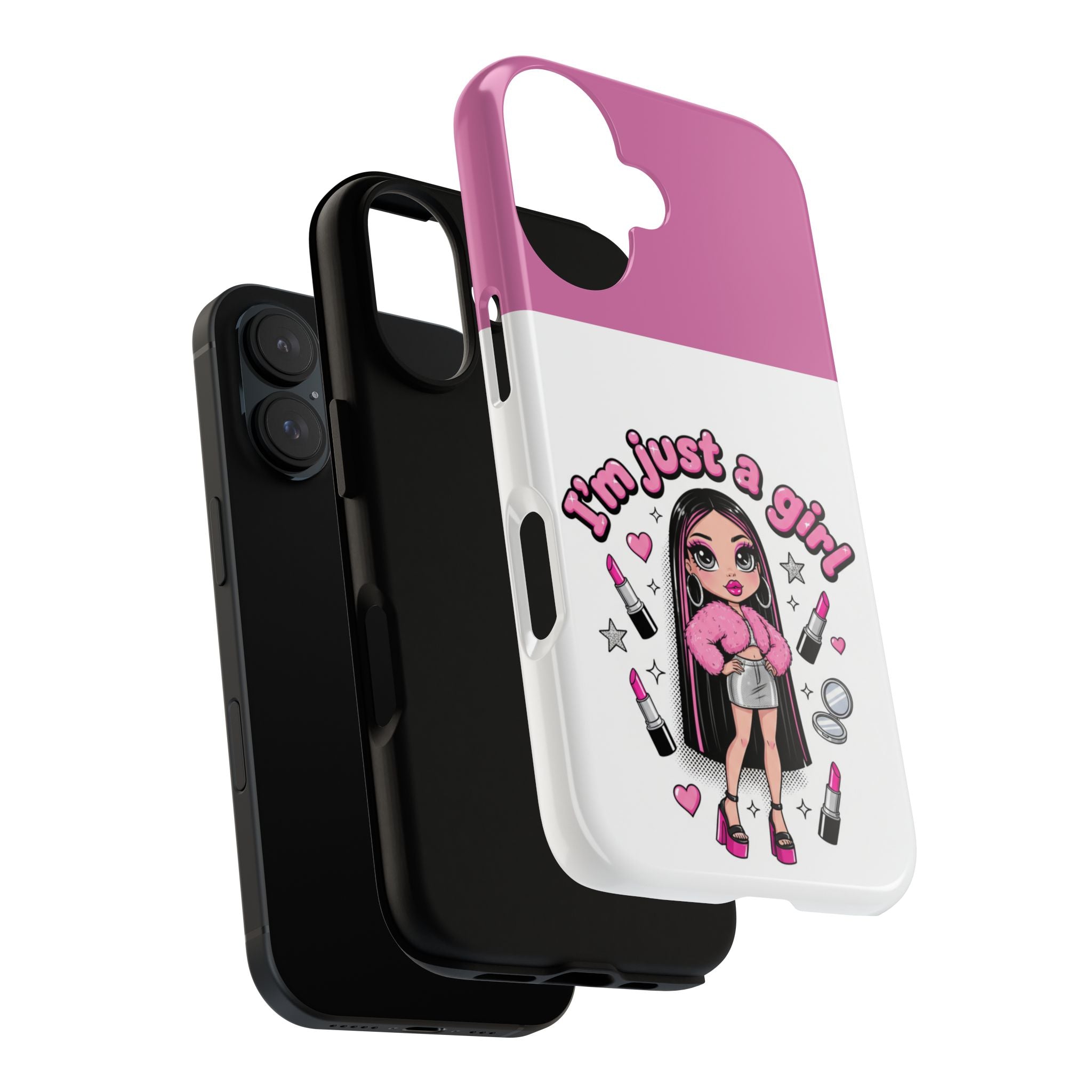 Phone Case — "I'm Just a Girl" Cute Makeup Girl Protective Tough Case