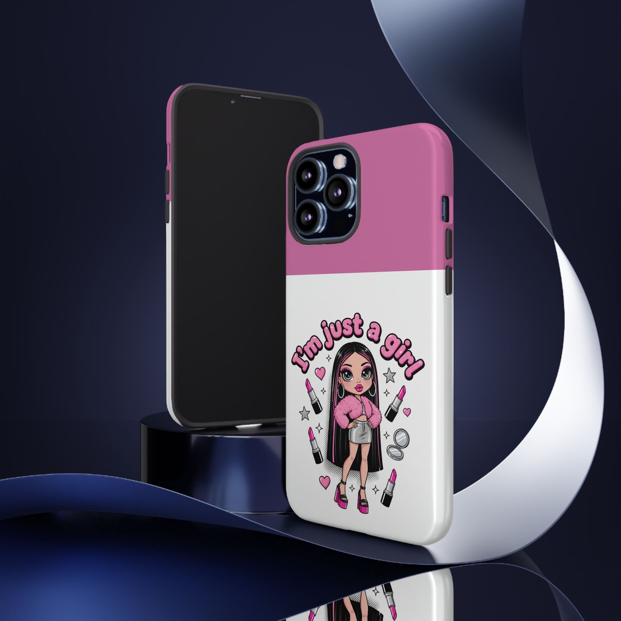 Phone Case — "I'm Just a Girl" Cute Makeup Girl Protective Tough Case