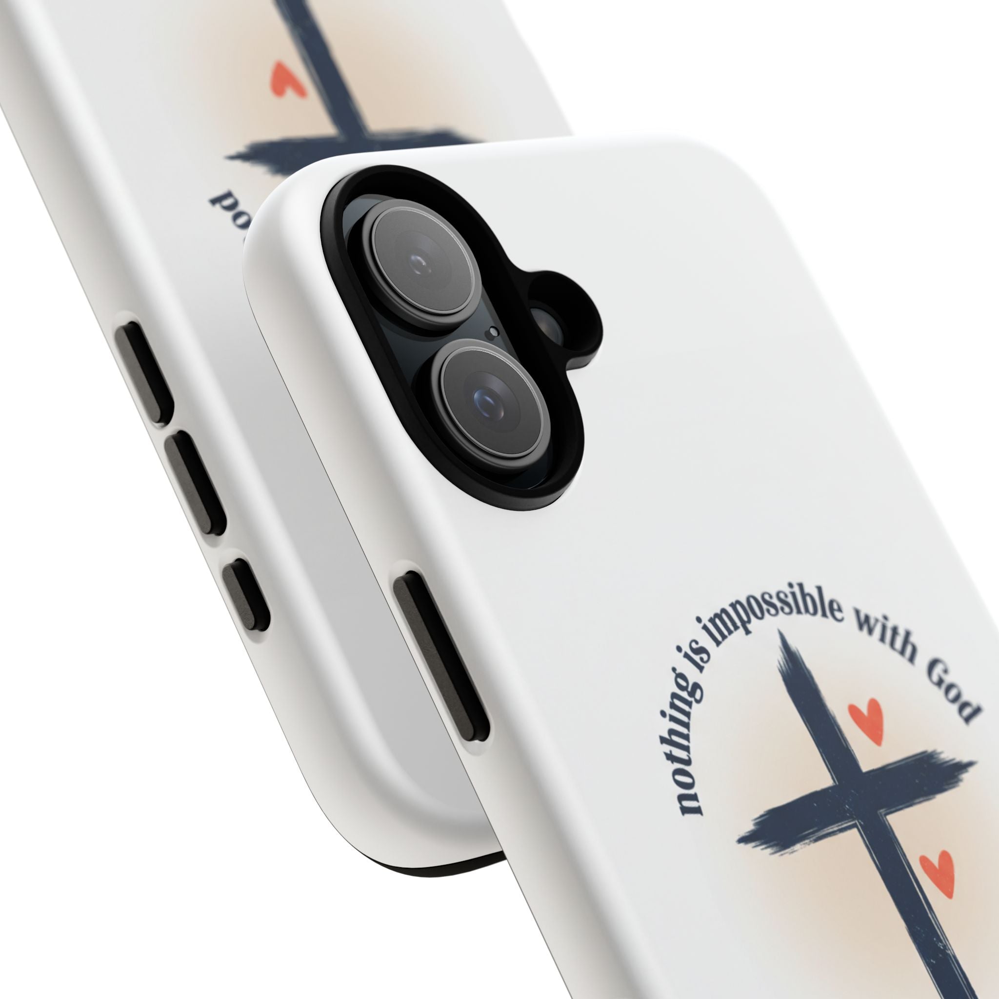 Christian Cross Phone Case — "Nothing Is Impossible With God" Inspirational iPhone Cover