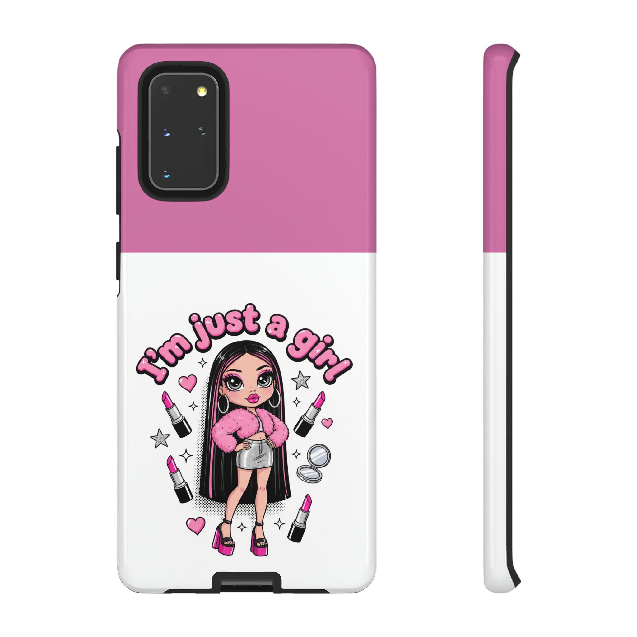 Phone Case — "I'm Just a Girl" Cute Makeup Girl Protective Tough Case