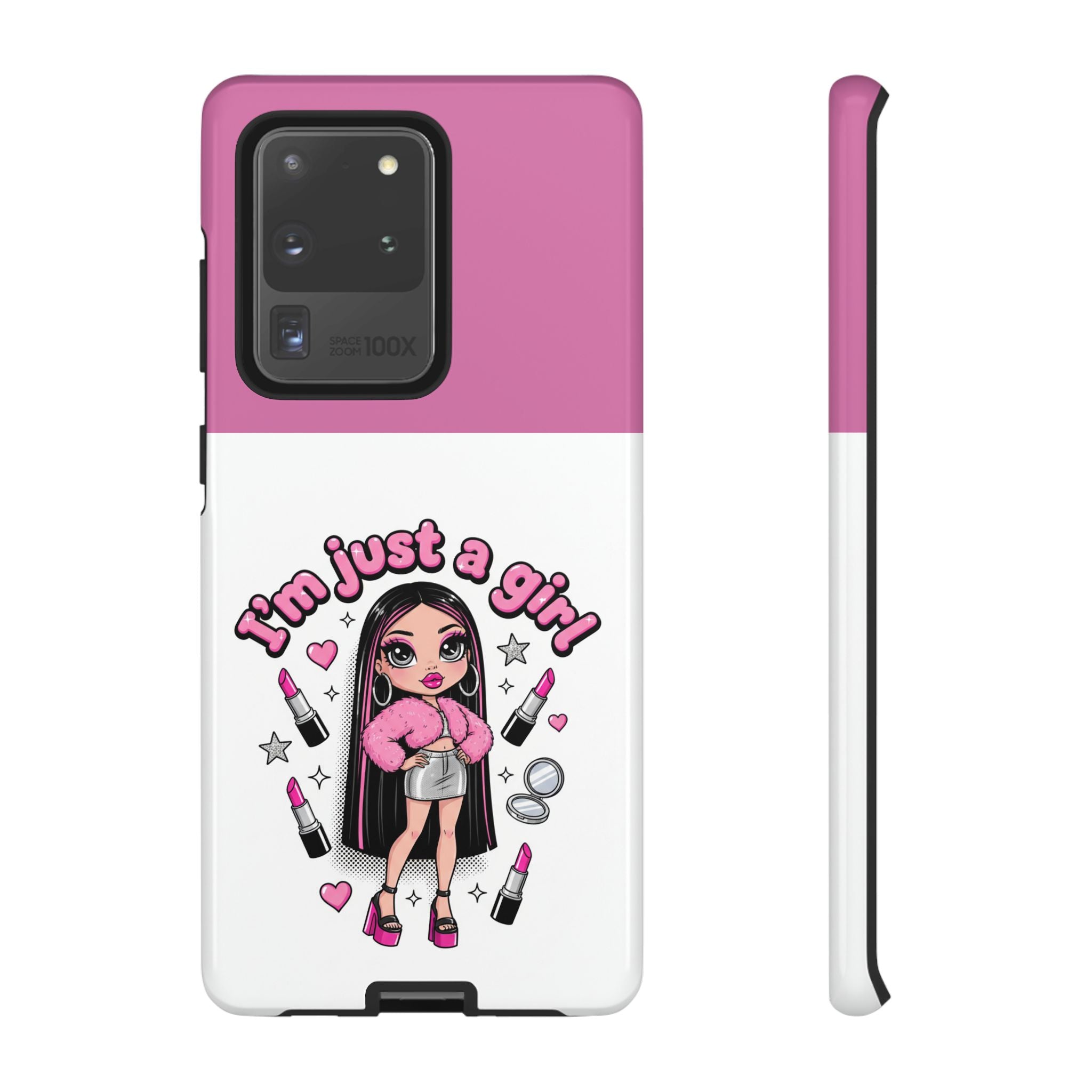 Phone Case — "I'm Just a Girl" Cute Makeup Girl Protective Tough Case