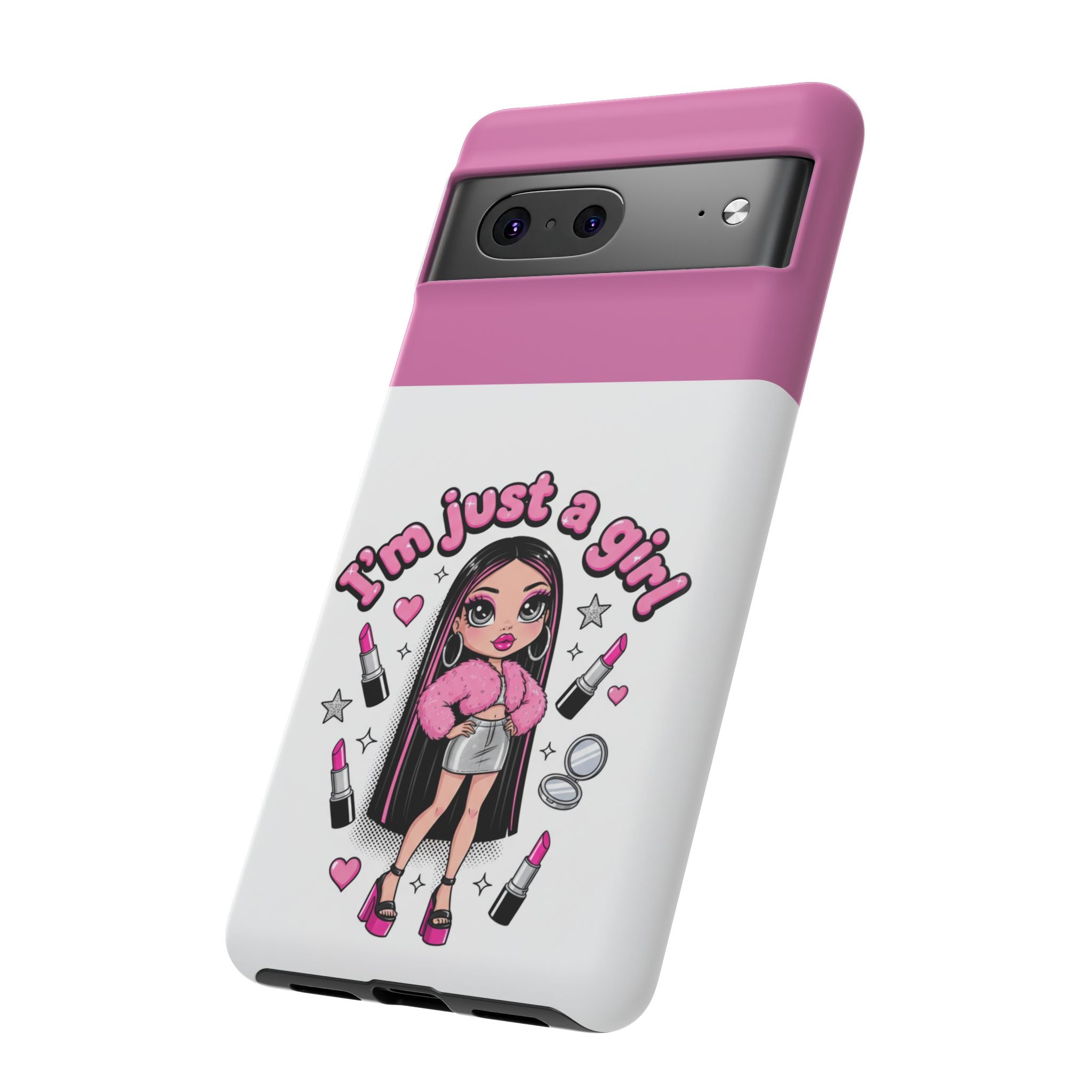Phone Case — "I'm Just a Girl" Cute Makeup Girl Protective Tough Case