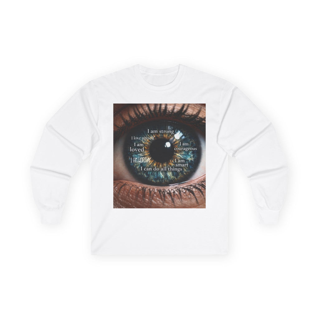Inspirational Eye Graphic Long Sleeve Tee — "Rise With Purpose" Motivational Shirt