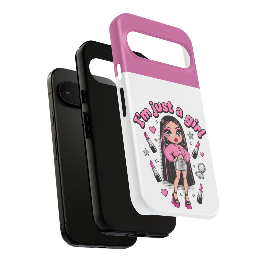 Phone Case — "I'm Just a Girl" Cute Makeup Girl Protective Tough Case
