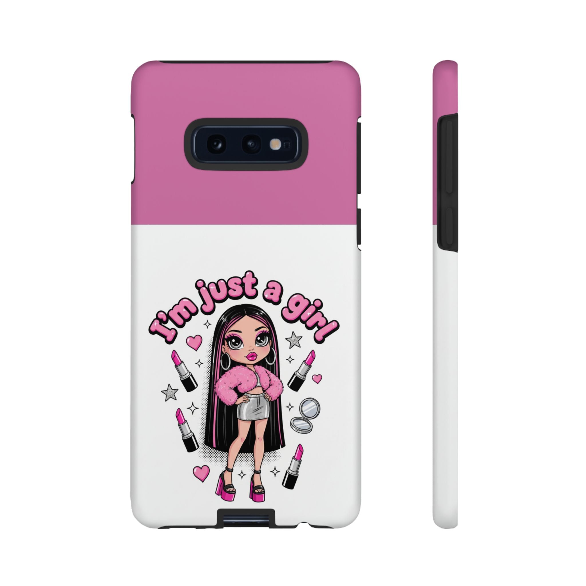Phone Case — "I'm Just a Girl" Cute Makeup Girl Protective Tough Case