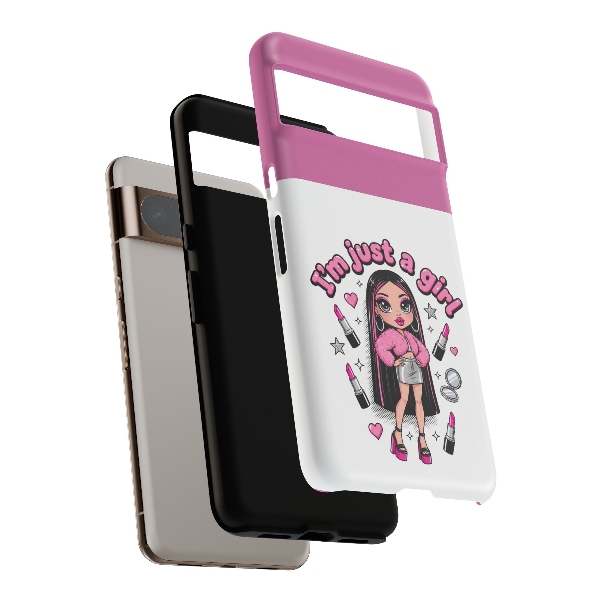 Phone Case — "I'm Just a Girl" Cute Makeup Girl Protective Tough Case