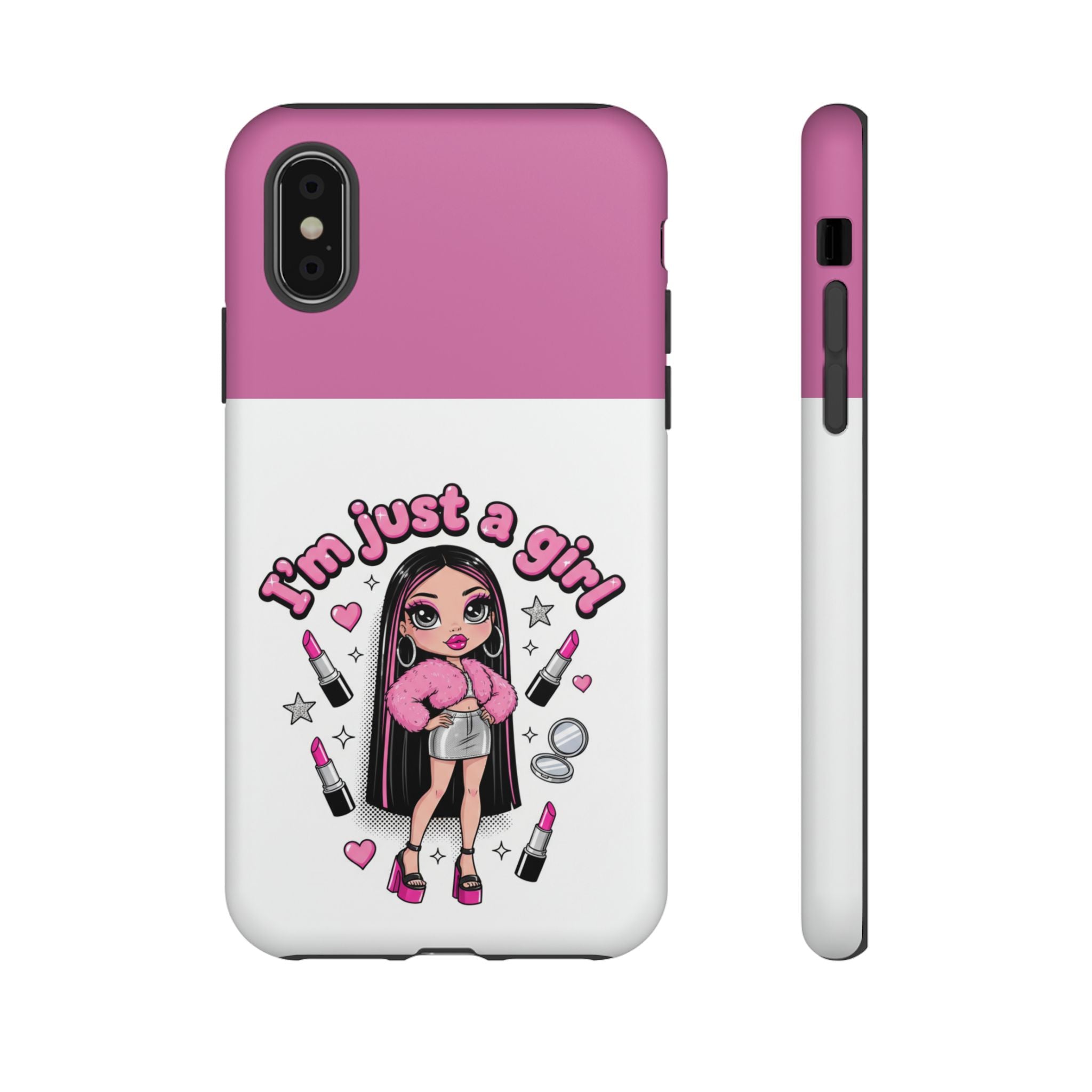 Phone Case — "I'm Just a Girl" Cute Makeup Girl Protective Tough Case