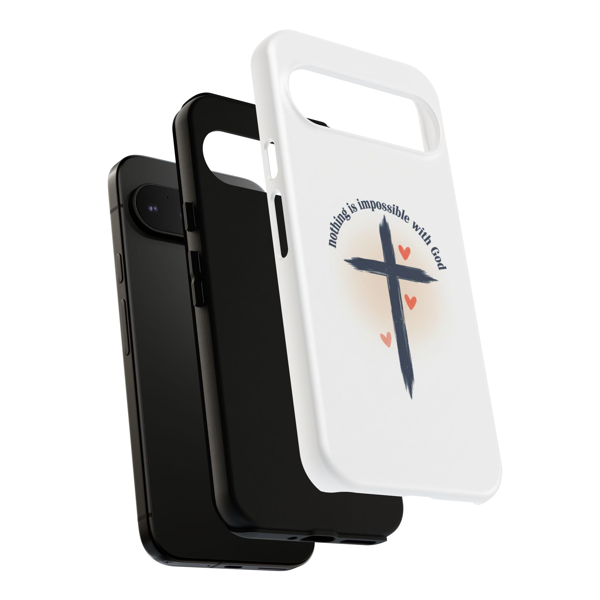 Christian Cross Phone Case — "Nothing Is Impossible With God" Inspirational iPhone Cover