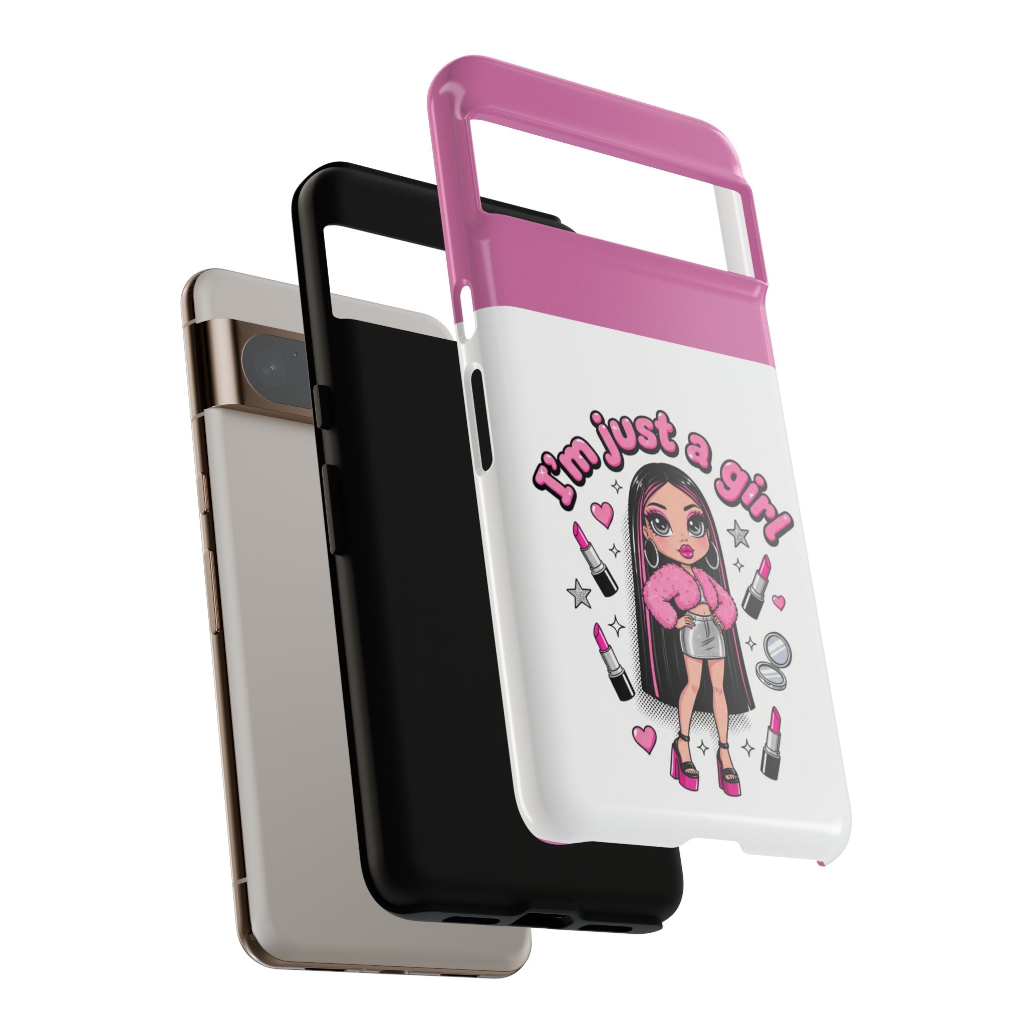 Phone Case — "I'm Just a Girl" Cute Makeup Girl Protective Tough Case