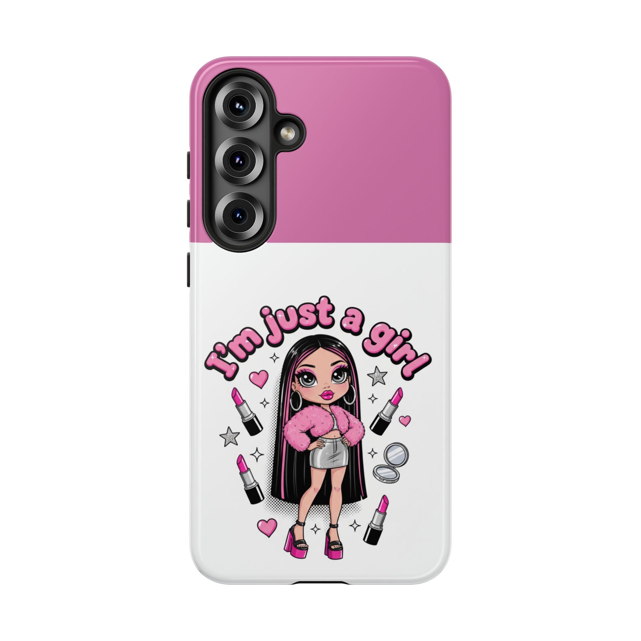 Phone Case — "I'm Just a Girl" Cute Makeup Girl Protective Tough Case