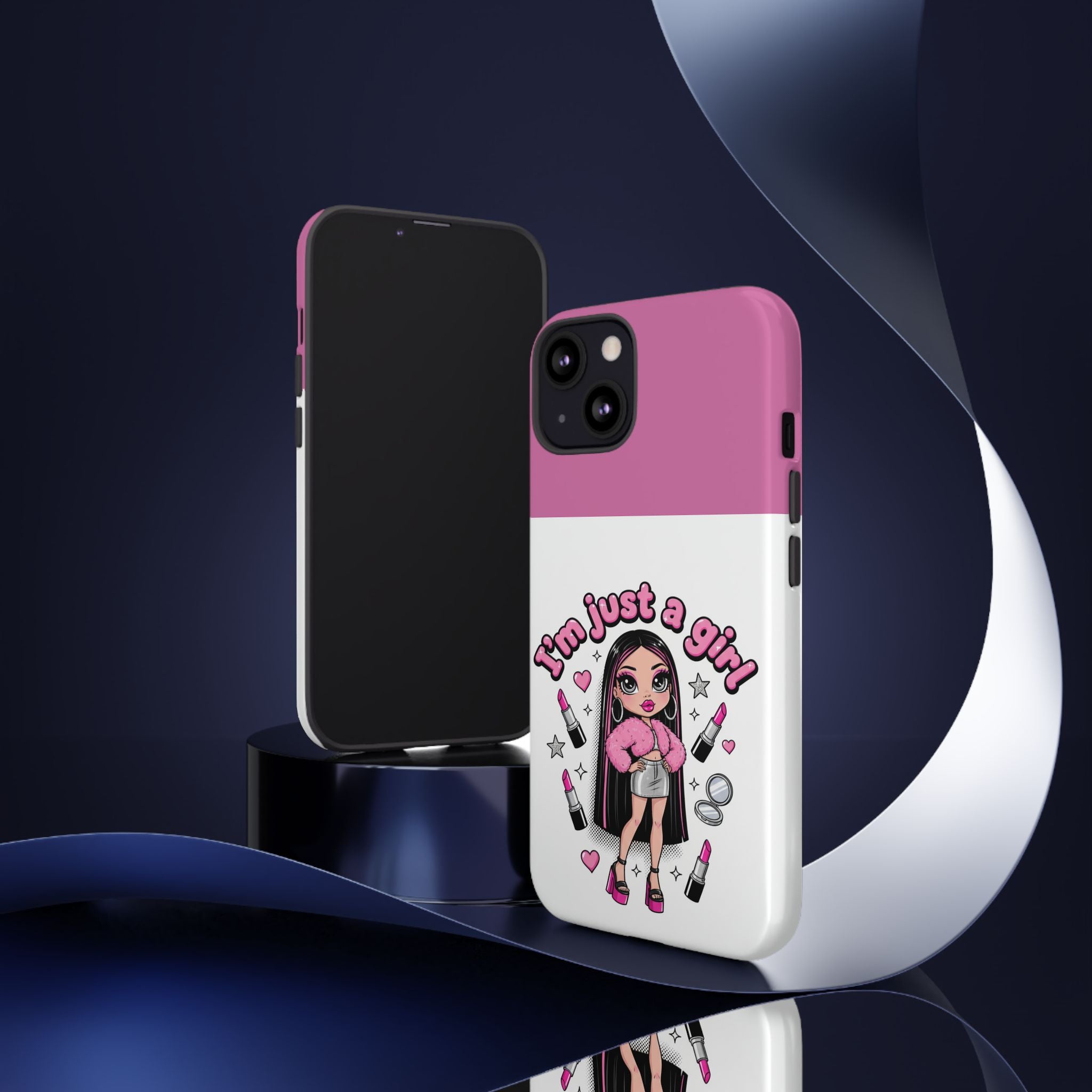 Phone Case — "I'm Just a Girl" Cute Makeup Girl Protective Tough Case