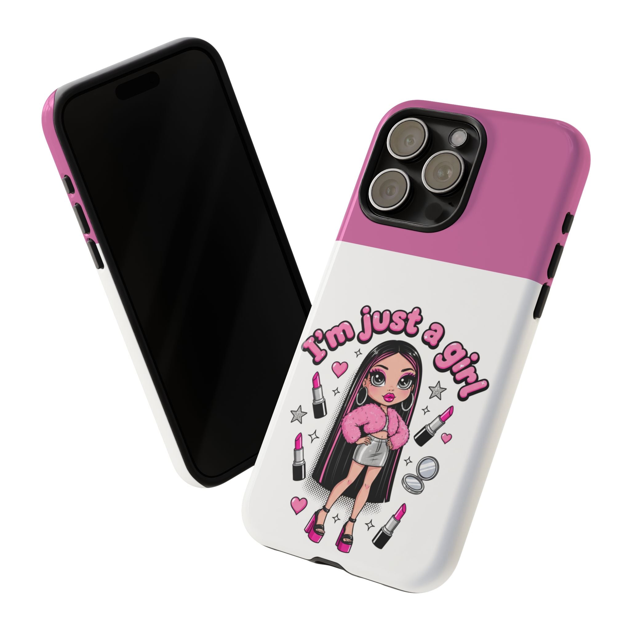 Phone Case — "I'm Just a Girl" Cute Makeup Girl Protective Tough Case