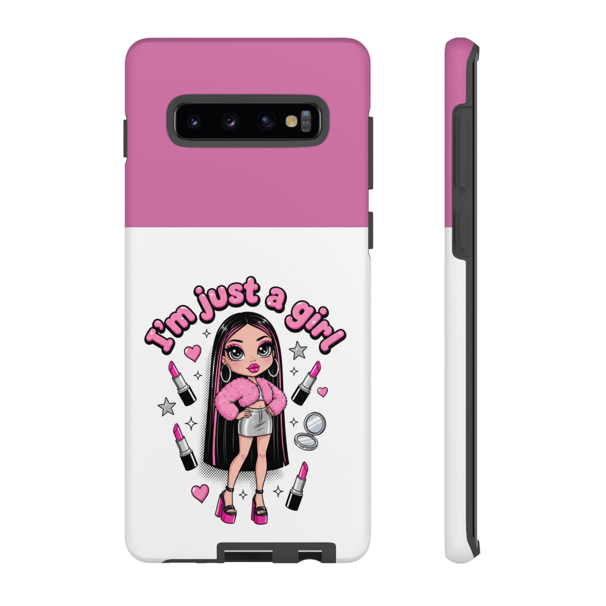 Phone Case — "I'm Just a Girl" Cute Makeup Girl Protective Tough Case