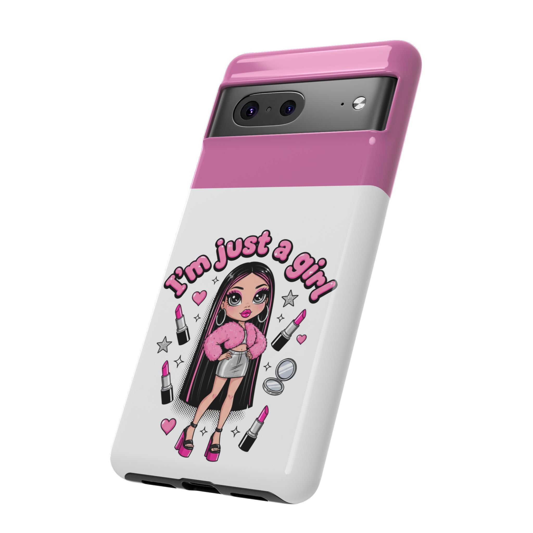 Phone Case — "I'm Just a Girl" Cute Makeup Girl Protective Tough Case