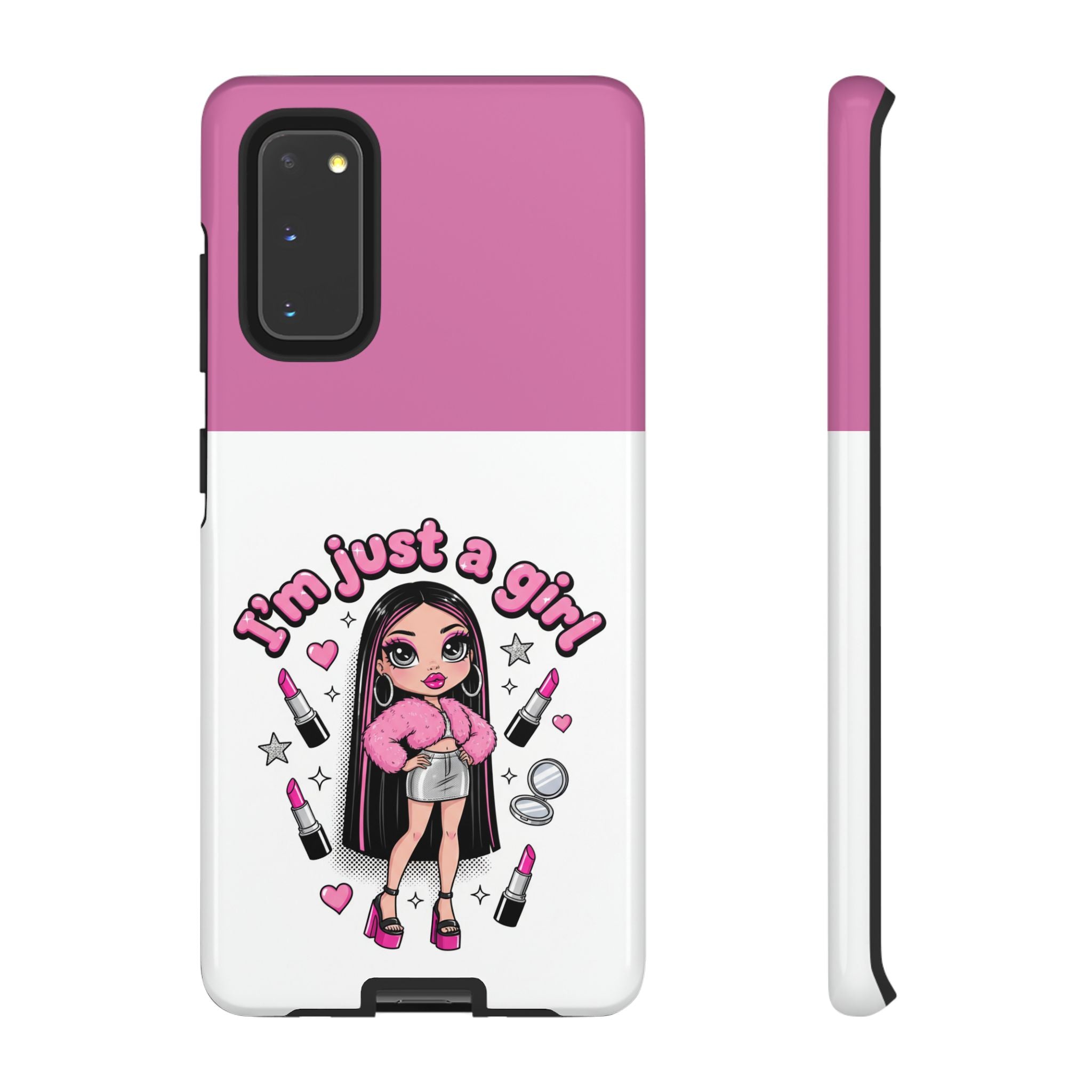 Phone Case — "I'm Just a Girl" Cute Makeup Girl Protective Tough Case