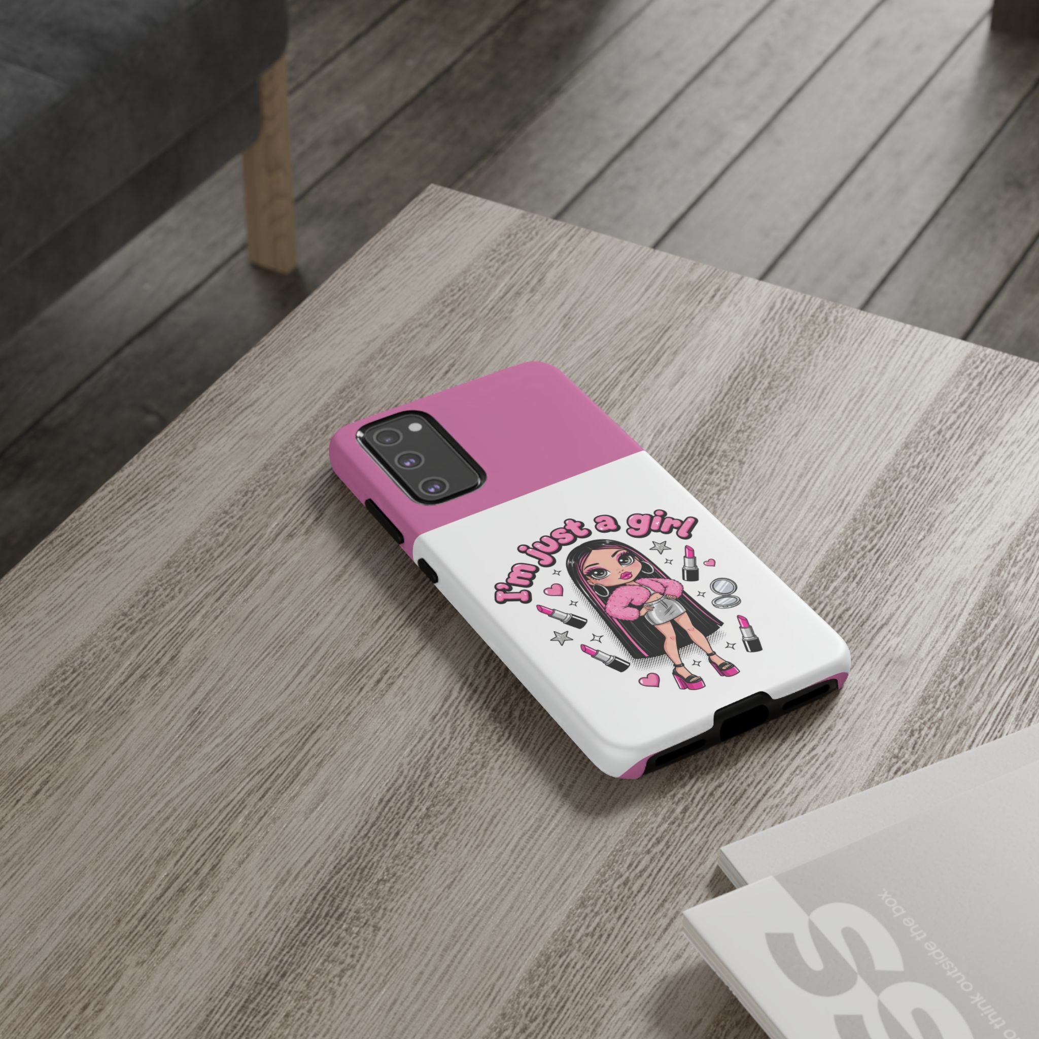 Phone Case — "I'm Just a Girl" Cute Makeup Girl Protective Tough Case