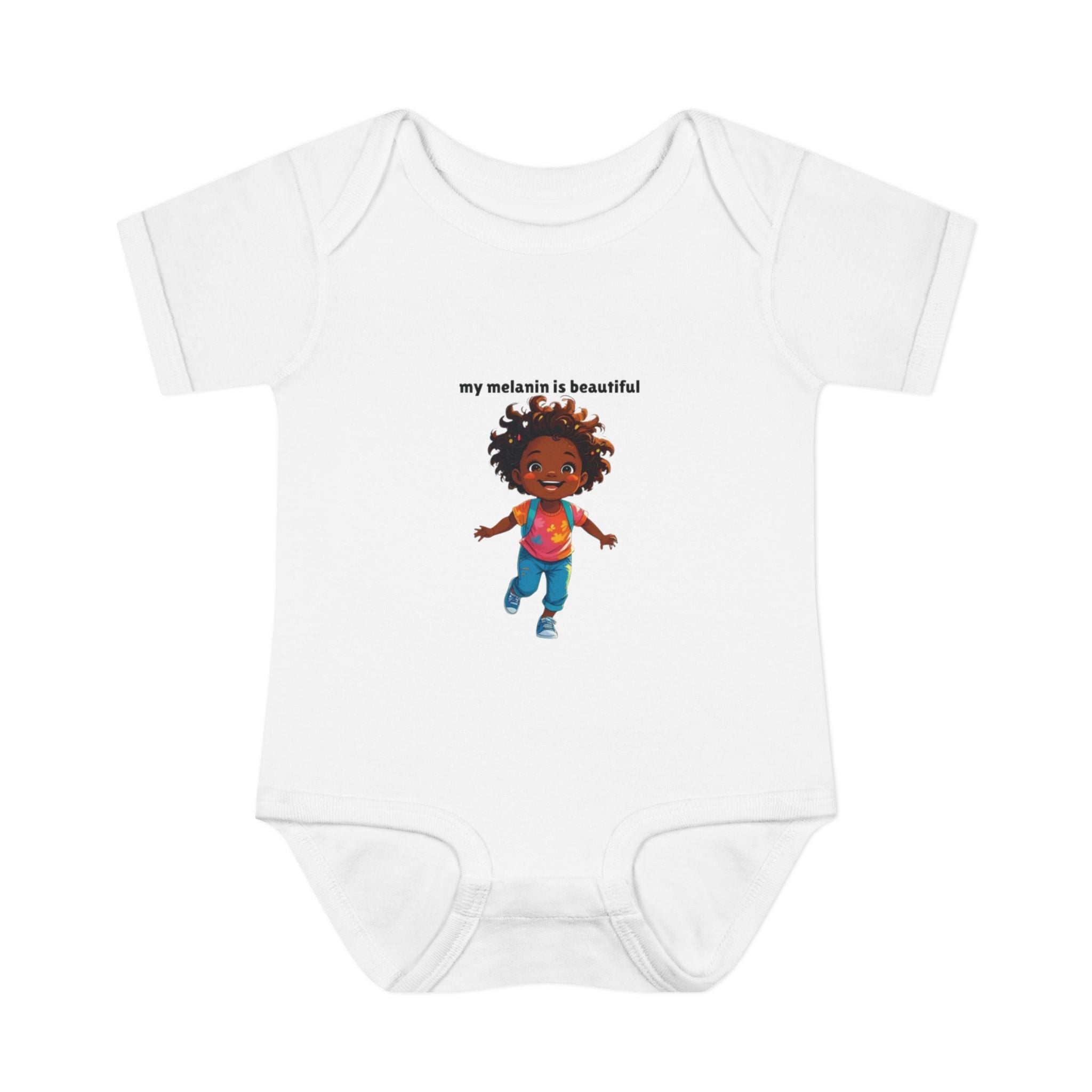 Infant Bodysuit — "My Melanin Is Beautiful" Cute Baby Graphic Onesie