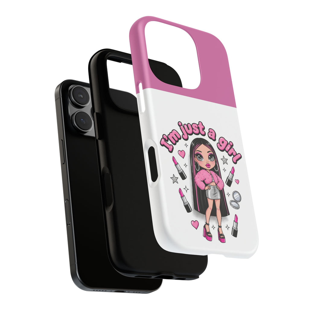 Phone Case — "I'm Just a Girl" Cute Makeup Girl Protective Tough Case