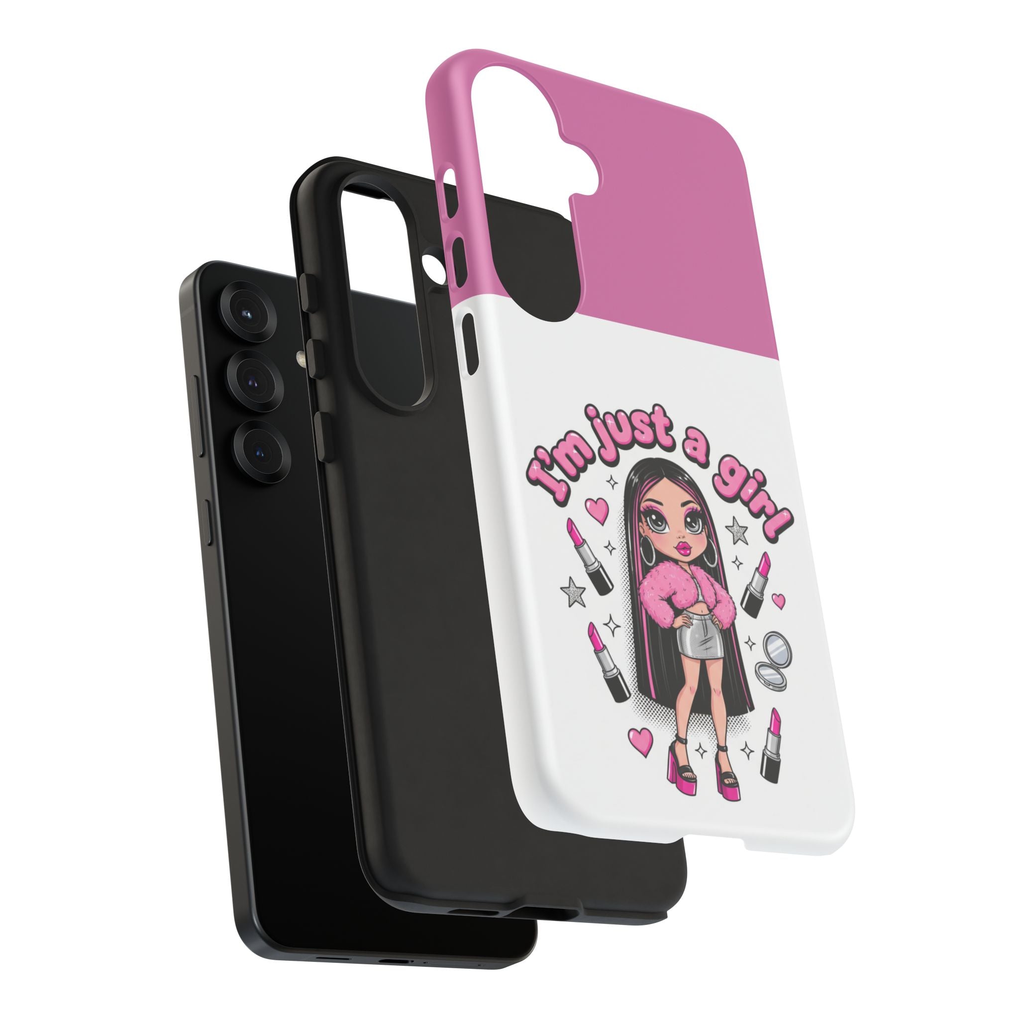 Phone Case — "I'm Just a Girl" Cute Makeup Girl Protective Tough Case