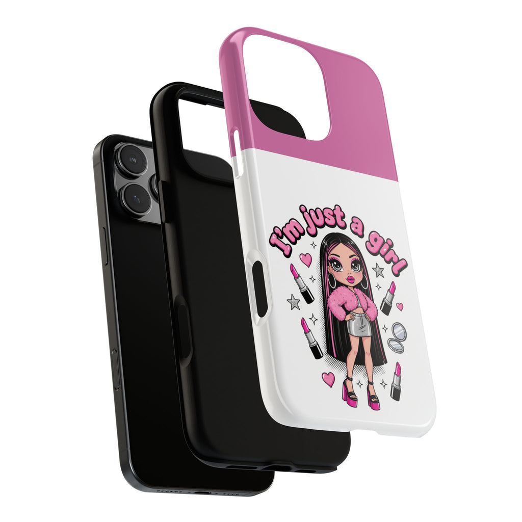 Phone Case — "I'm Just a Girl" Cute Makeup Girl Protective Tough Case