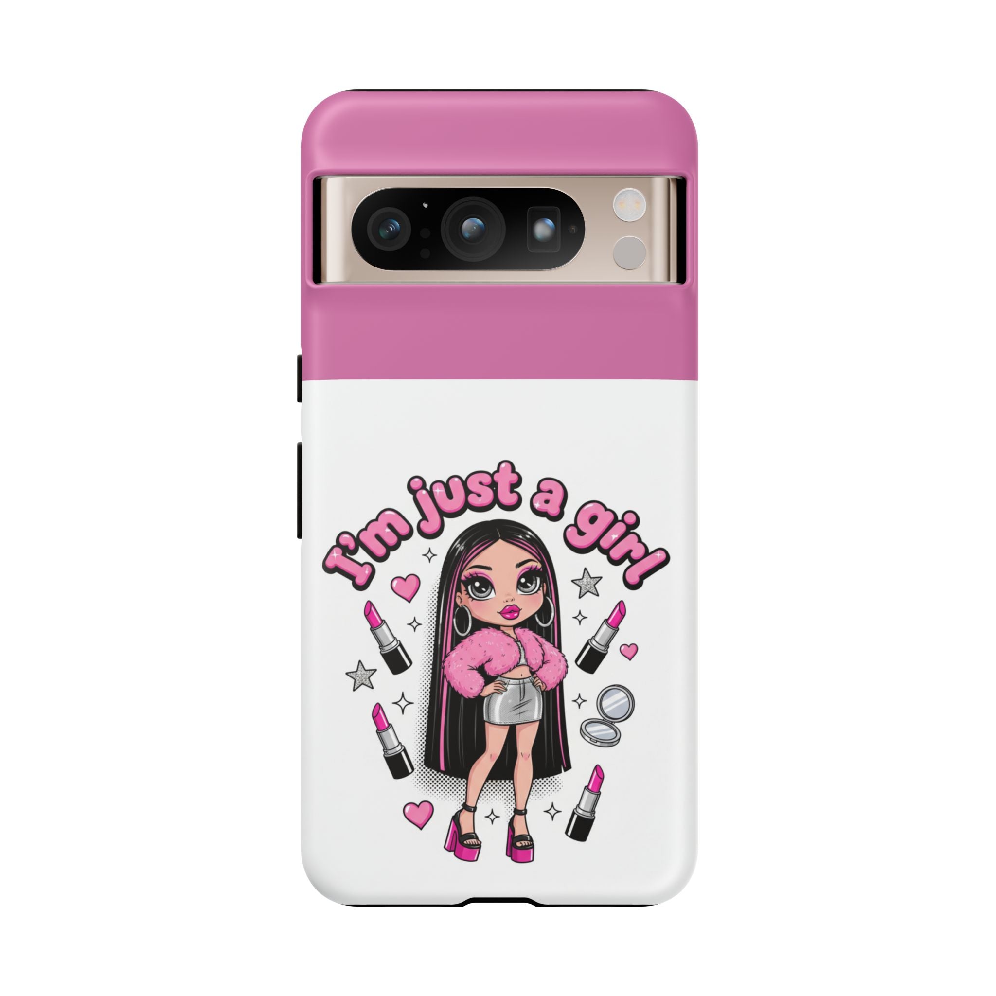 Phone Case — "I'm Just a Girl" Cute Makeup Girl Protective Tough Case