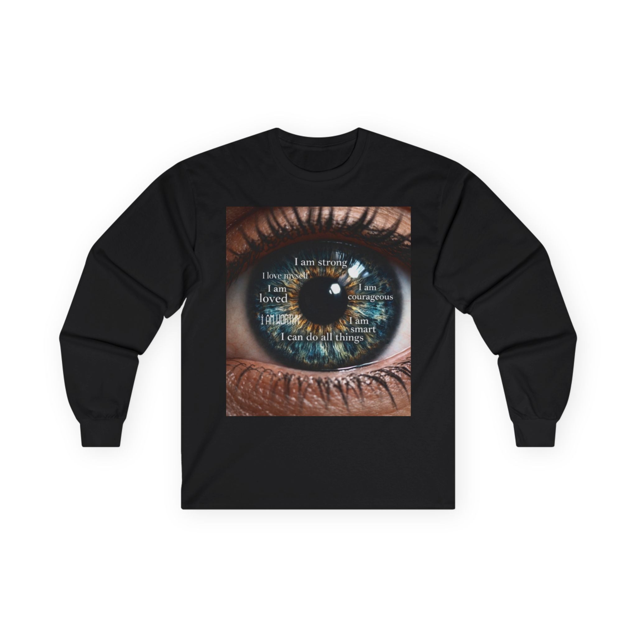 Inspirational Eye Graphic Long Sleeve Tee — "Rise With Purpose" Motivational Shirt