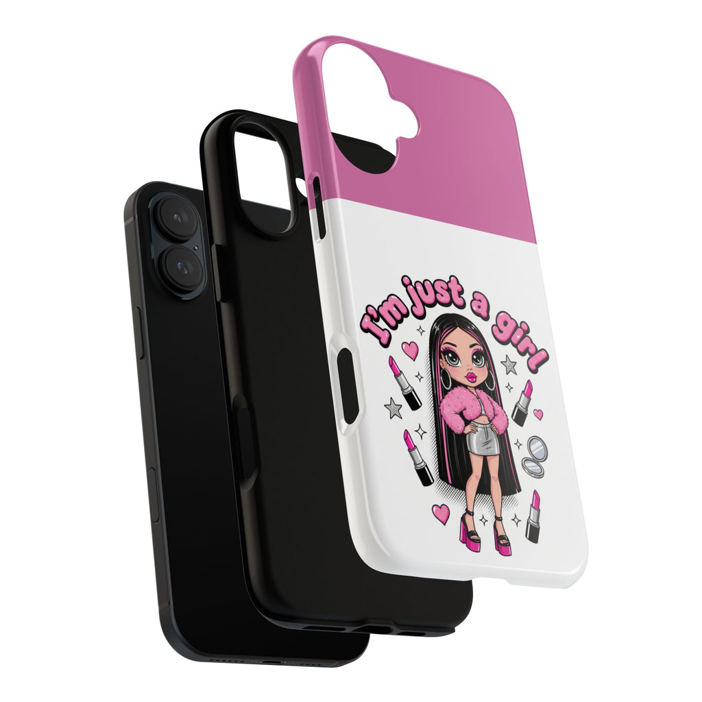 Phone Case — "I'm Just a Girl" Cute Makeup Girl Protective Tough Case