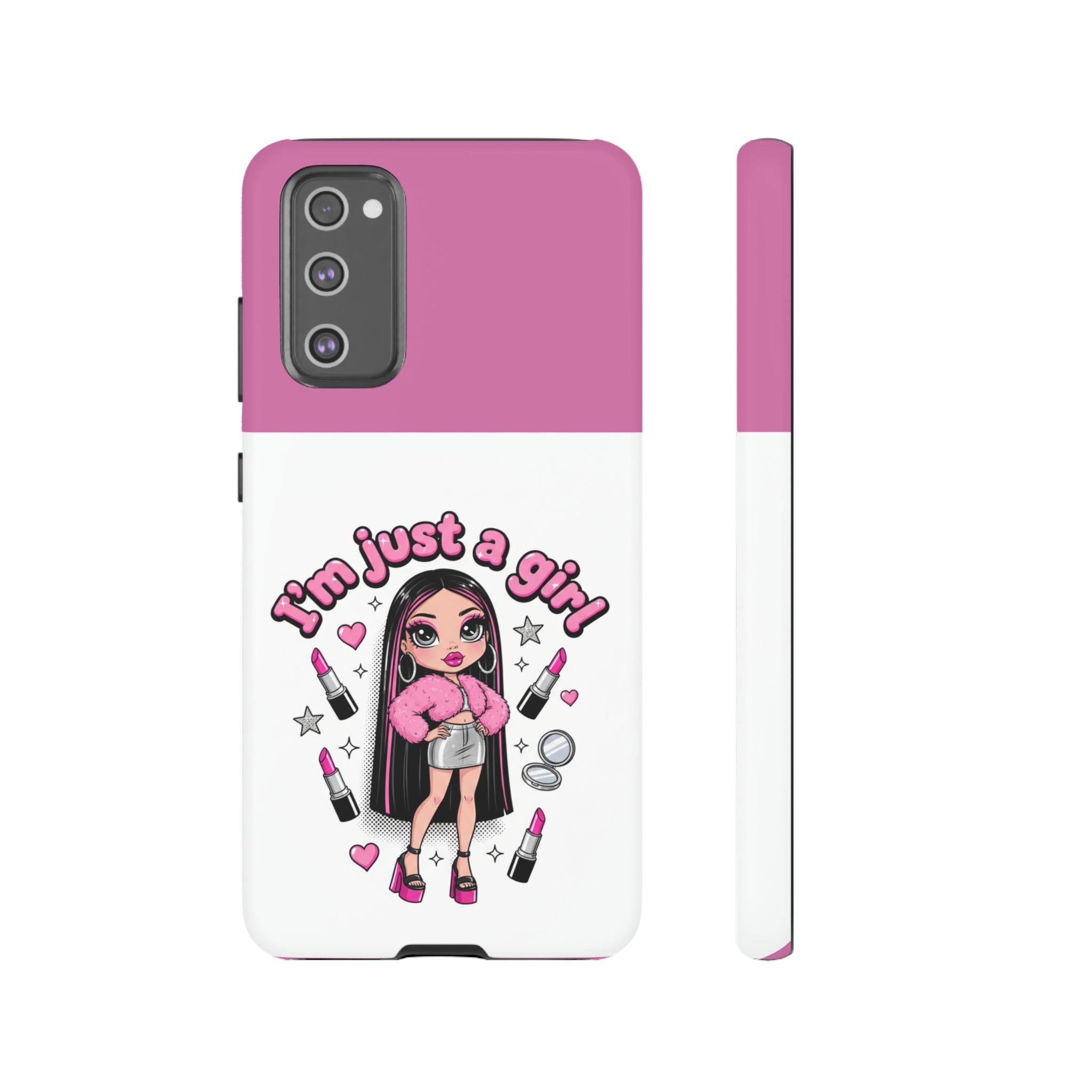Phone Case — "I'm Just a Girl" Cute Makeup Girl Protective Tough Case