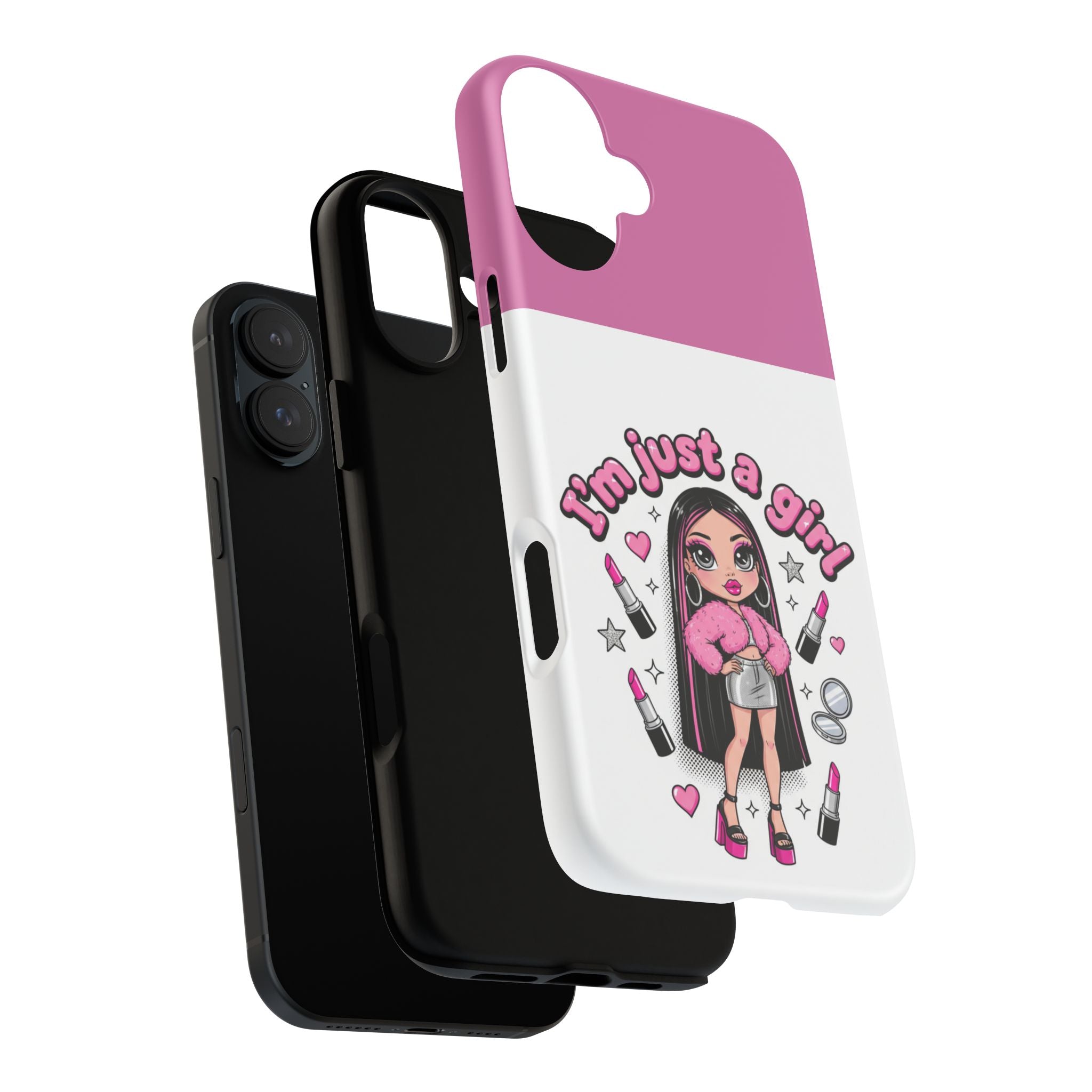 Phone Case — "I'm Just a Girl" Cute Makeup Girl Protective Tough Case