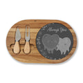 Engraved Charcuterie Board with Slate Inset – “Always You” Heart Design, Cheese Knife Set