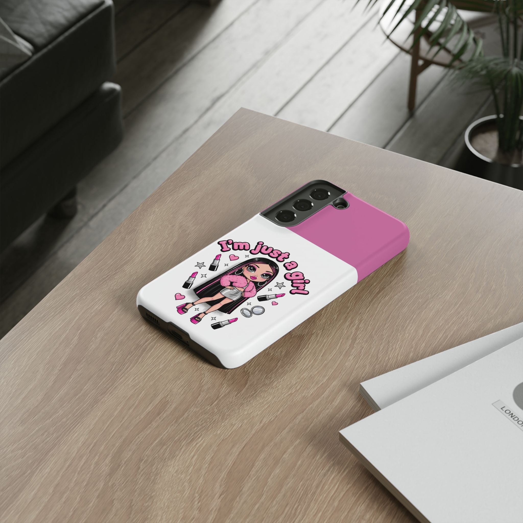 Phone Case — "I'm Just a Girl" Cute Makeup Girl Protective Tough Case