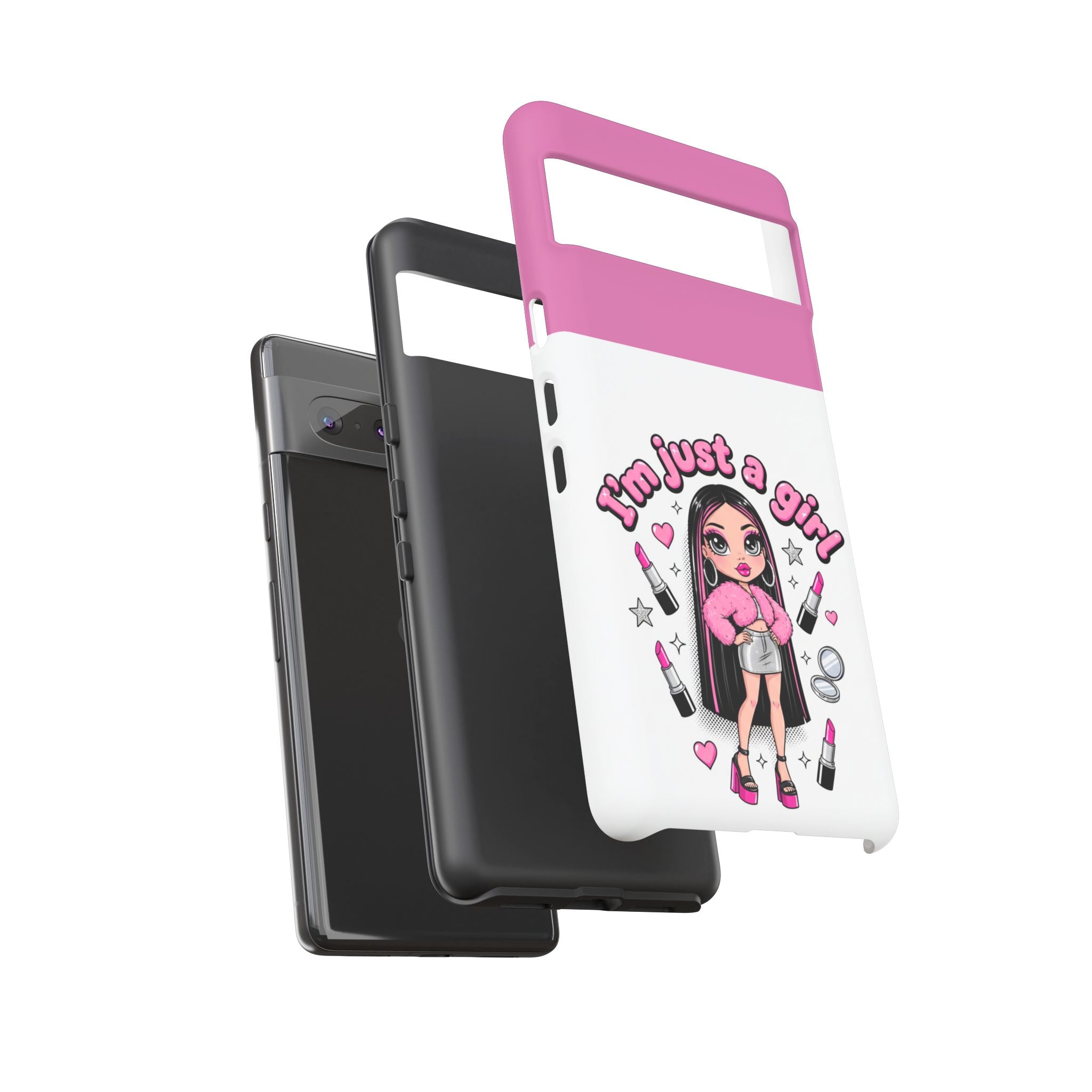 Phone Case — "I'm Just a Girl" Cute Makeup Girl Protective Tough Case