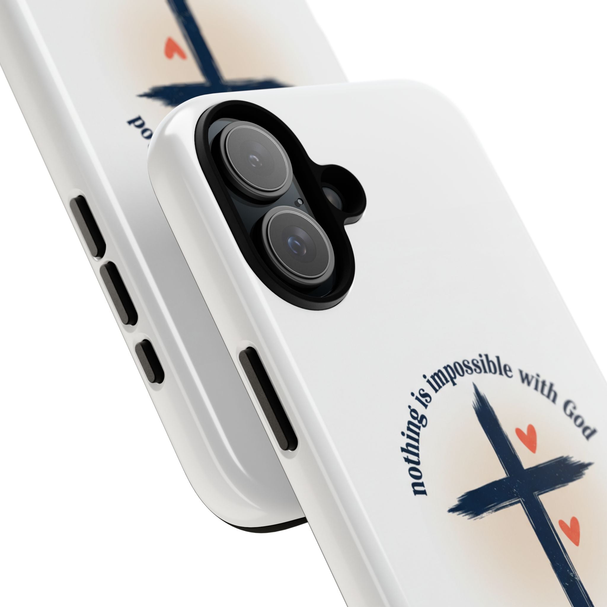 Christian Cross Phone Case — "Nothing Is Impossible With God" Inspirational iPhone Cover