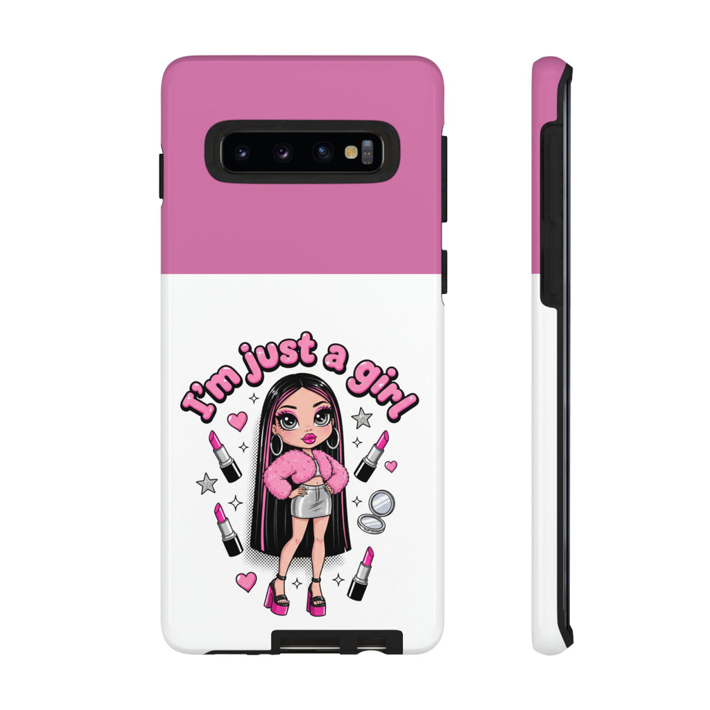 Phone Case — "I'm Just a Girl" Cute Makeup Girl Protective Tough Case