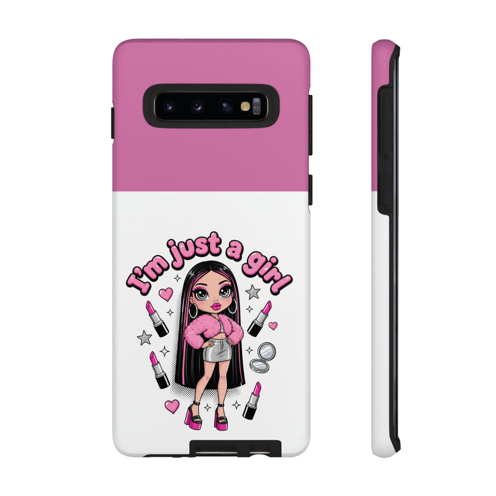 Phone Case — "I'm Just a Girl" Cute Makeup Girl Protective Tough Case