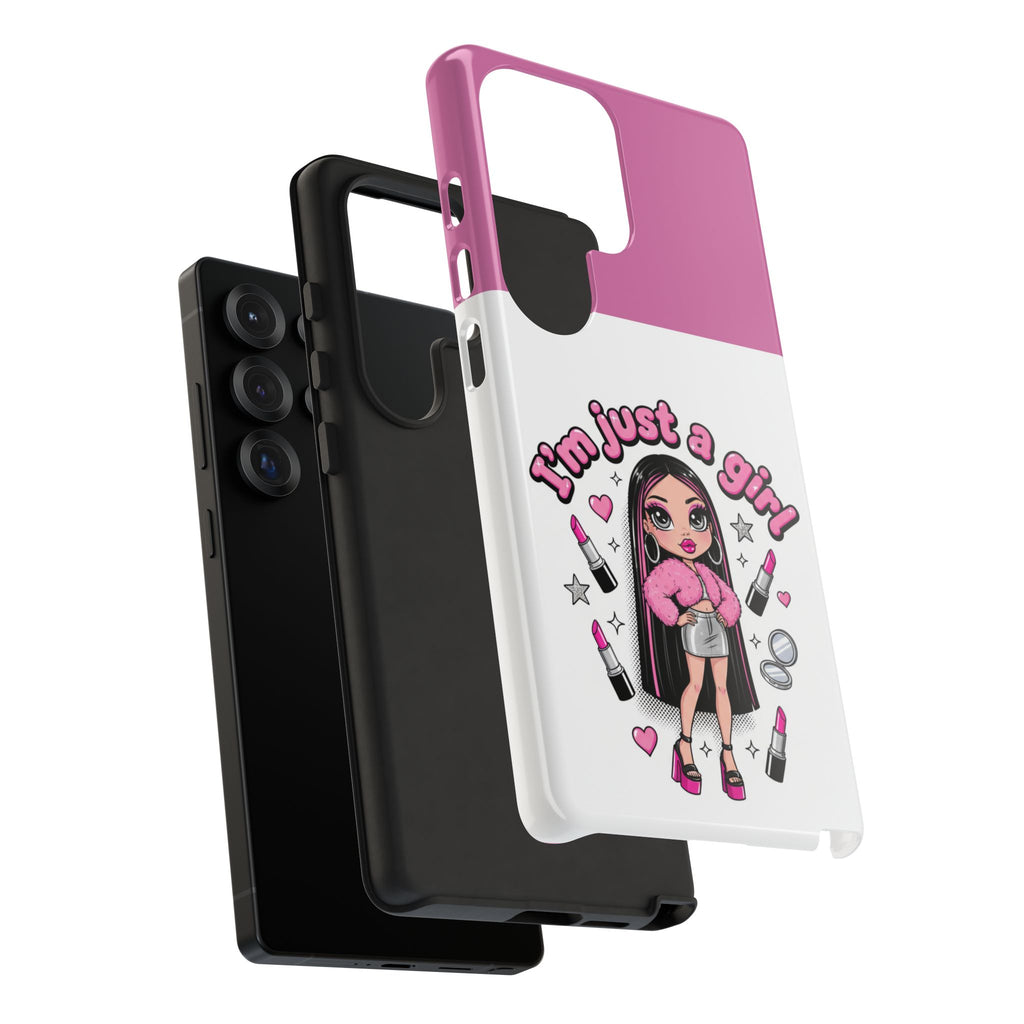 Phone Case — "I'm Just a Girl" Cute Makeup Girl Protective Tough Case