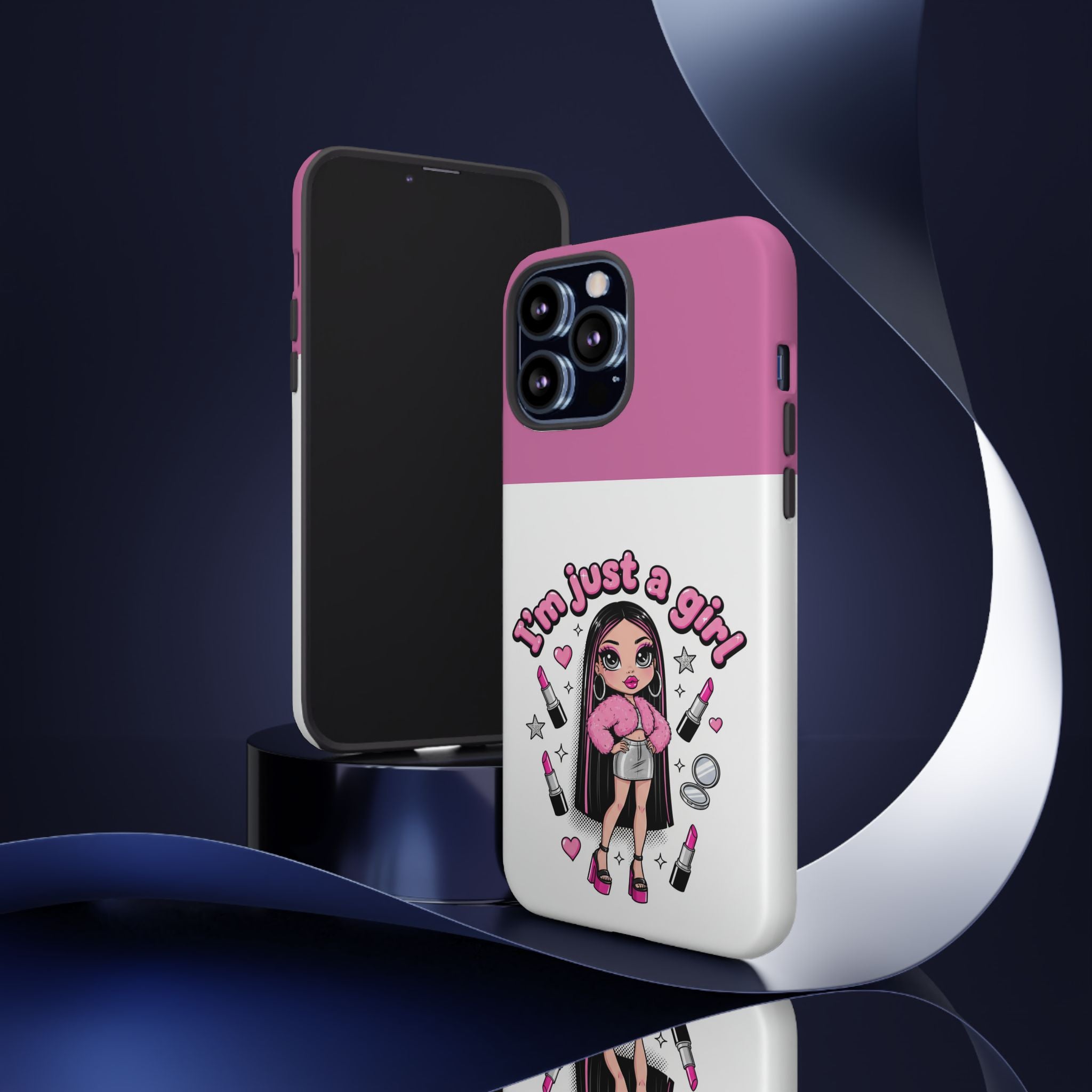 Phone Case — "I'm Just a Girl" Cute Makeup Girl Protective Tough Case