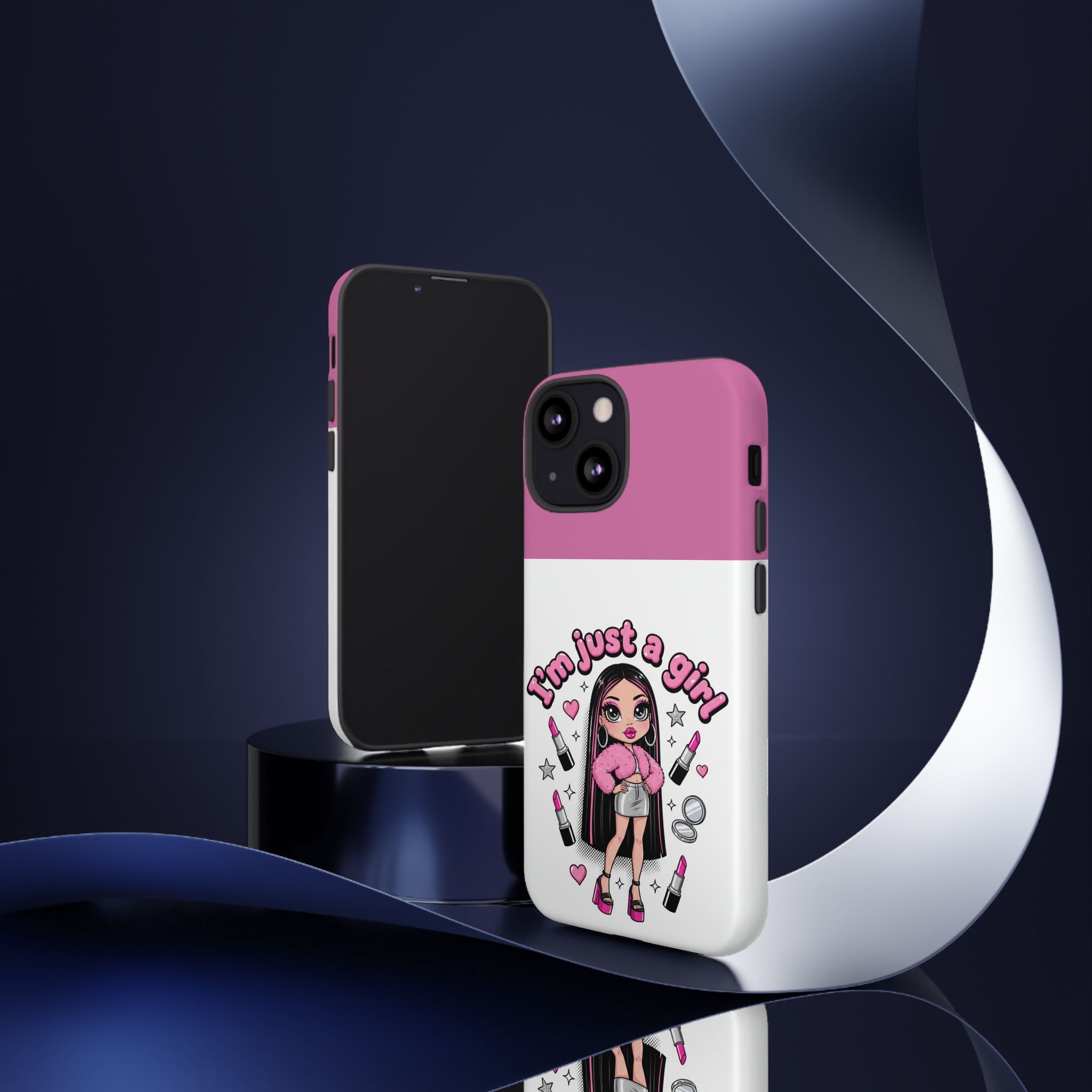Phone Case — "I'm Just a Girl" Cute Makeup Girl Protective Tough Case