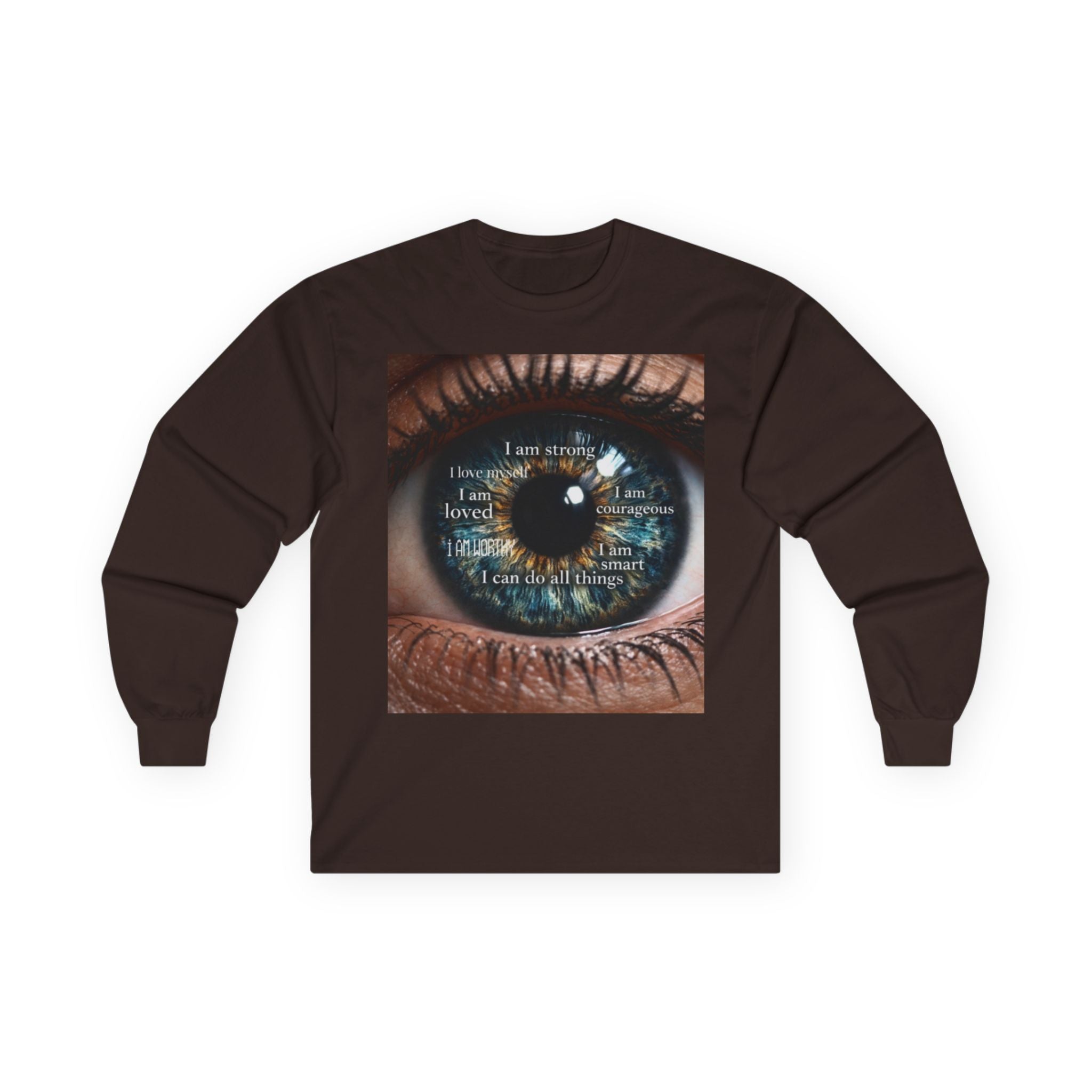 Inspirational Eye Graphic Long Sleeve Tee — "Rise With Purpose" Motivational Shirt