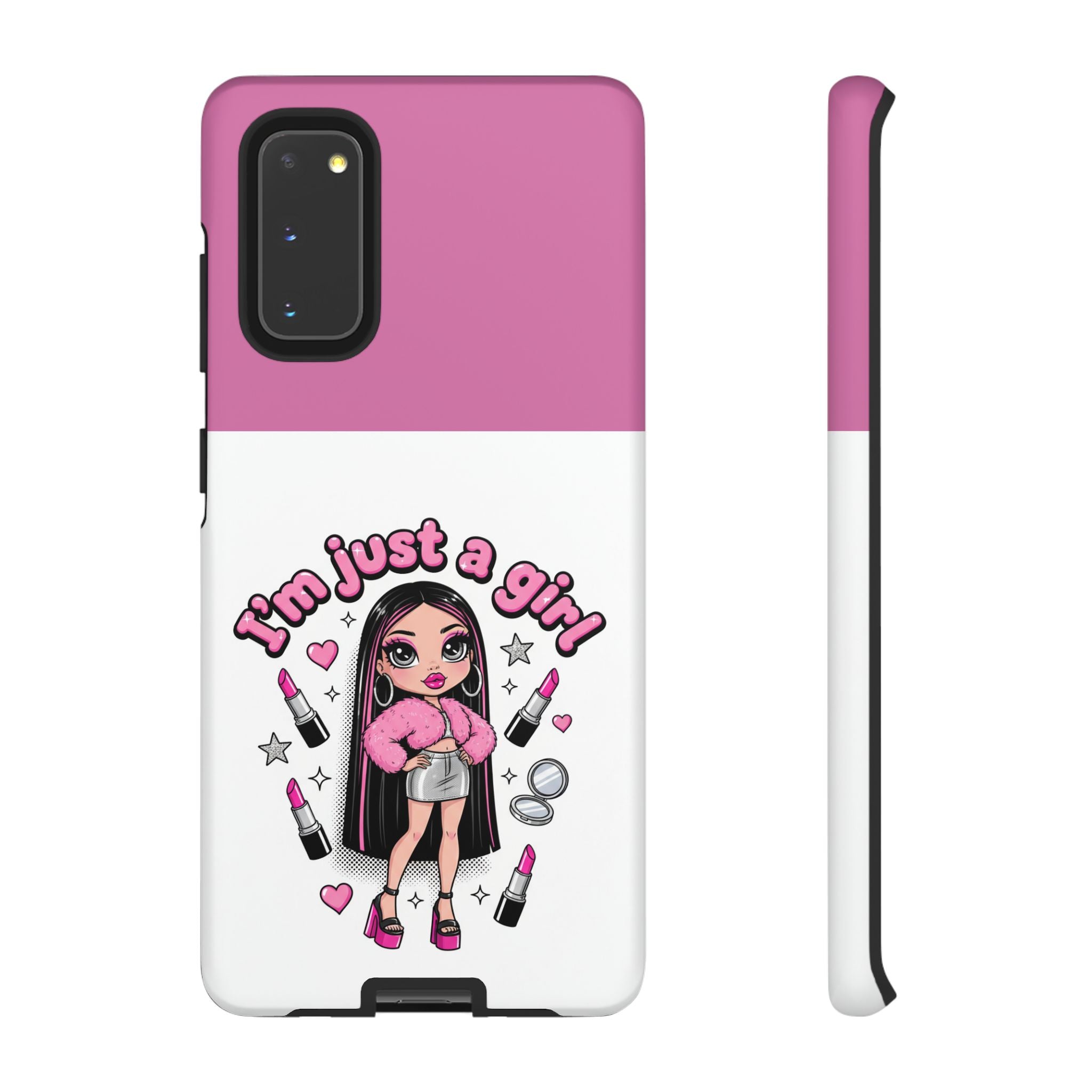Phone Case — "I'm Just a Girl" Cute Makeup Girl Protective Tough Case