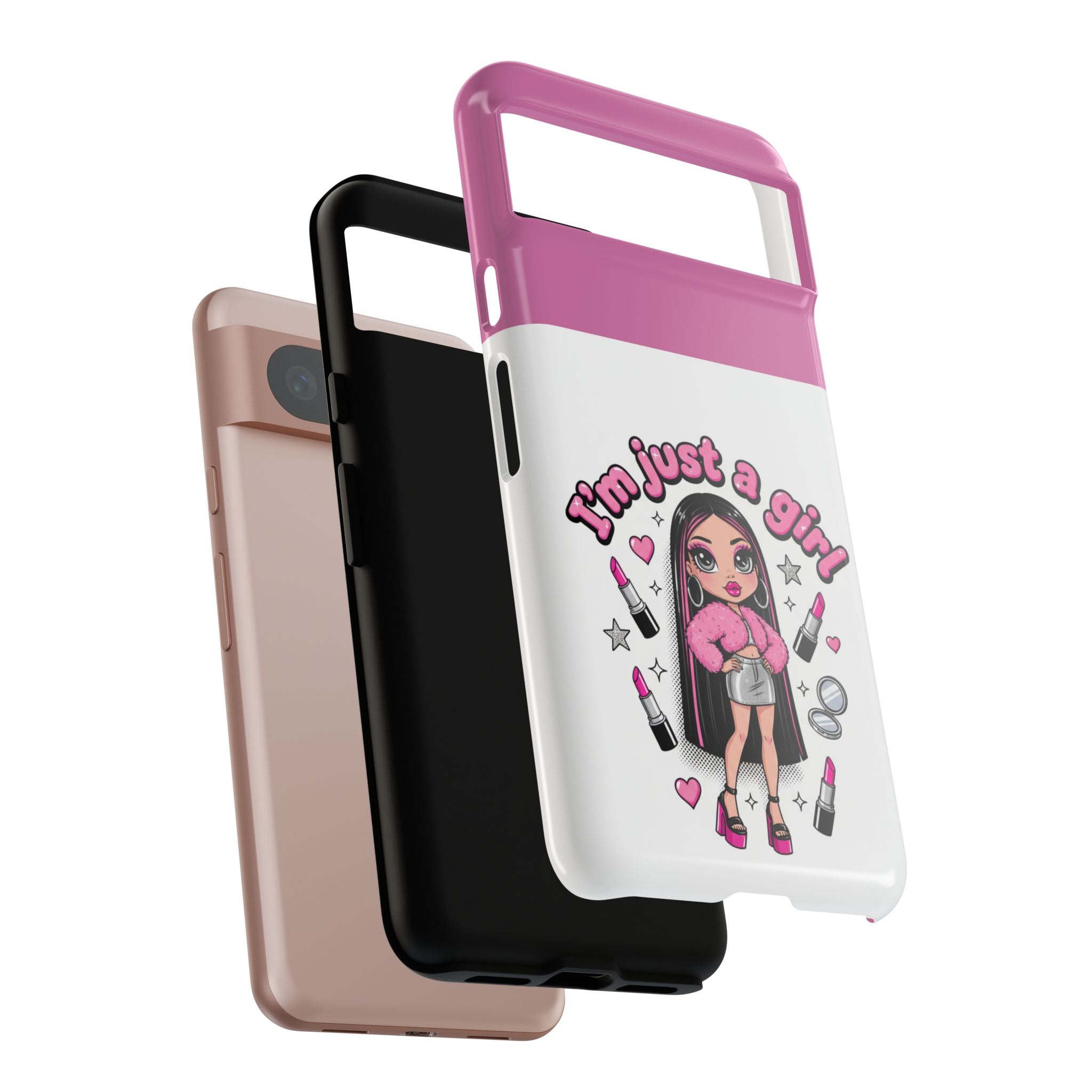 Phone Case — "I'm Just a Girl" Cute Makeup Girl Protective Tough Case