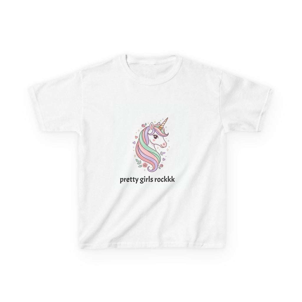 Kids T-Shirt — "Pretty Girls Rock" Unicorn Graphic