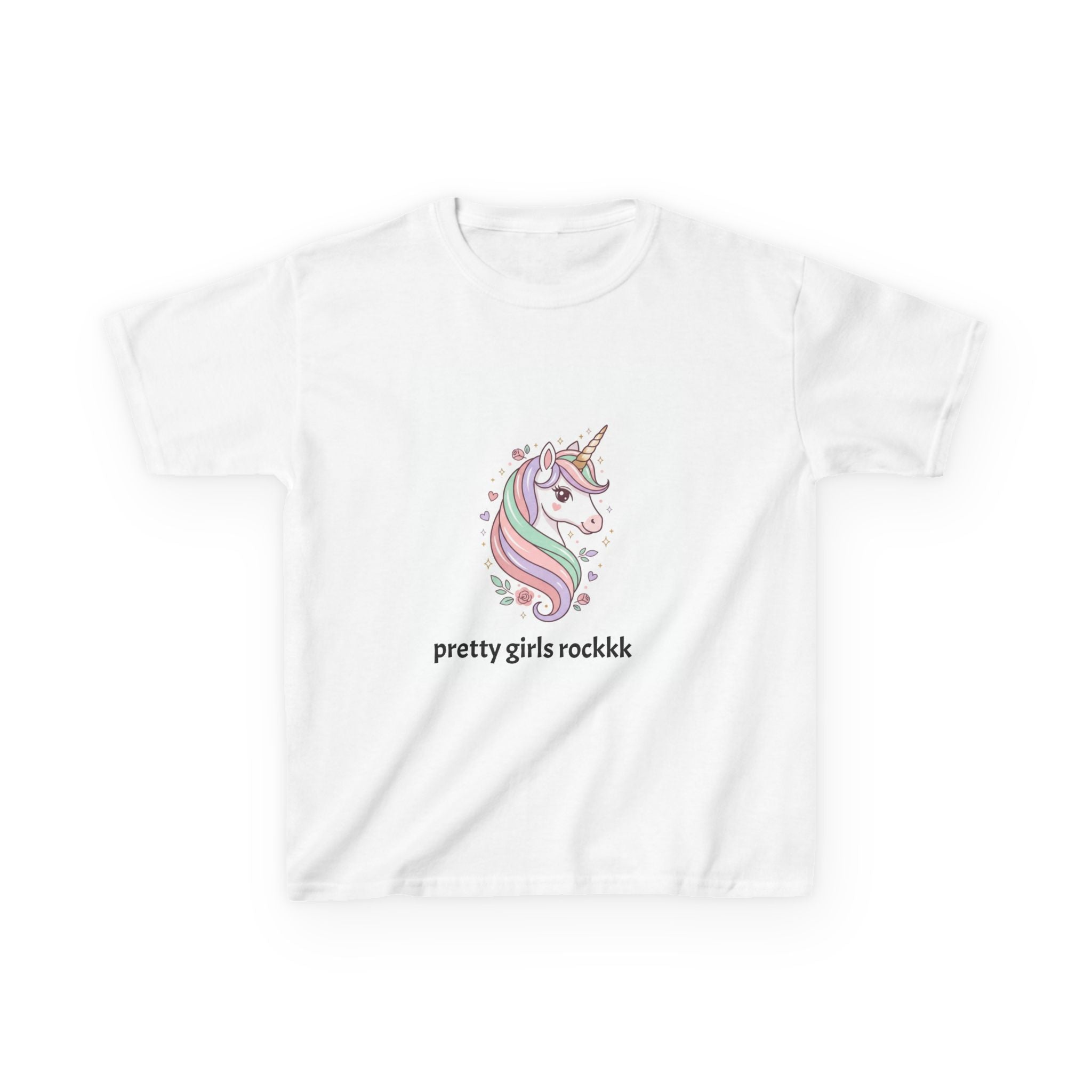 Kids T-Shirt — "Pretty Girls Rock" Unicorn Graphic