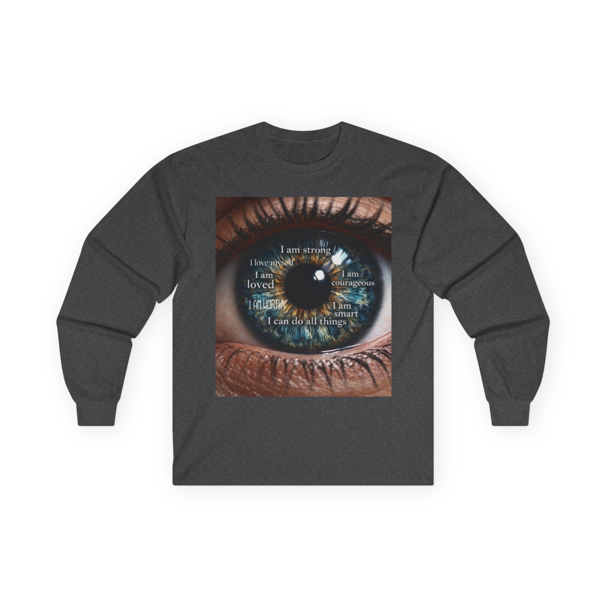 Inspirational Eye Graphic Long Sleeve Tee — "Rise With Purpose" Motivational Shirt