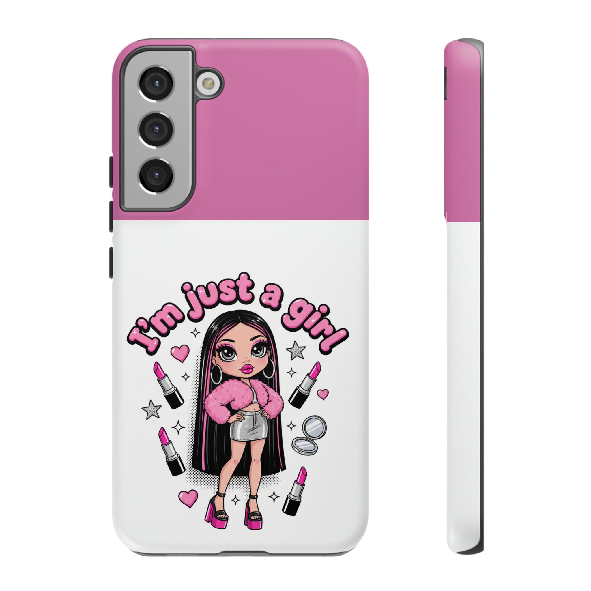 Phone Case — "I'm Just a Girl" Cute Makeup Girl Protective Tough Case