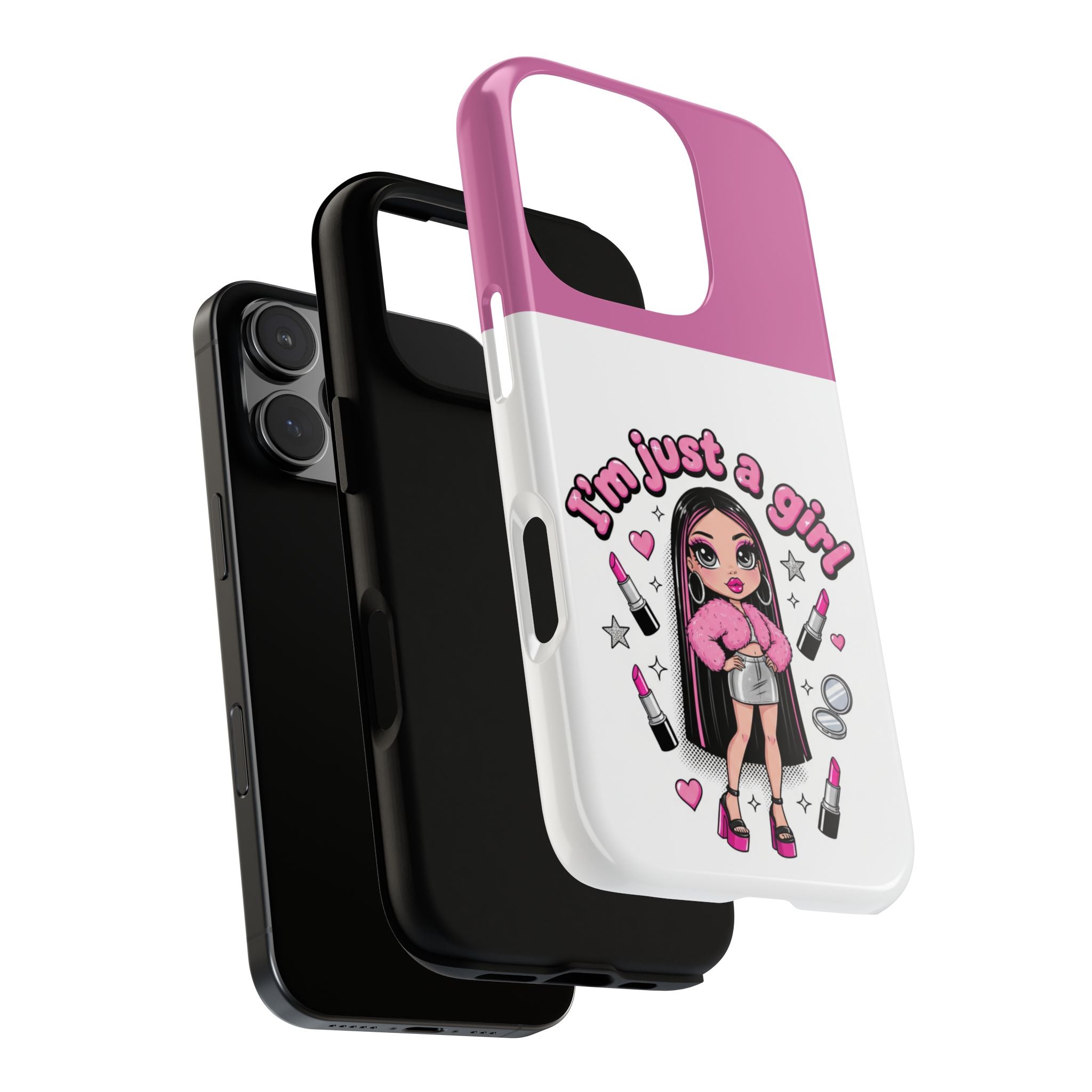 Phone Case — "I'm Just a Girl" Cute Makeup Girl Protective Tough Case