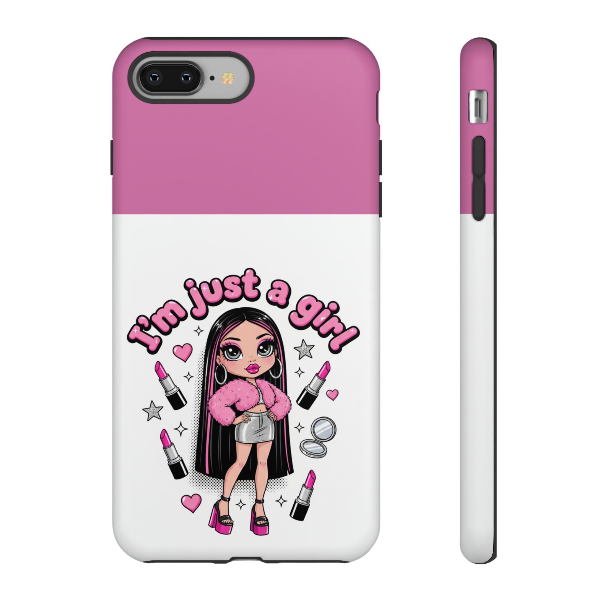 Phone Case — "I'm Just a Girl" Cute Makeup Girl Protective Tough Case